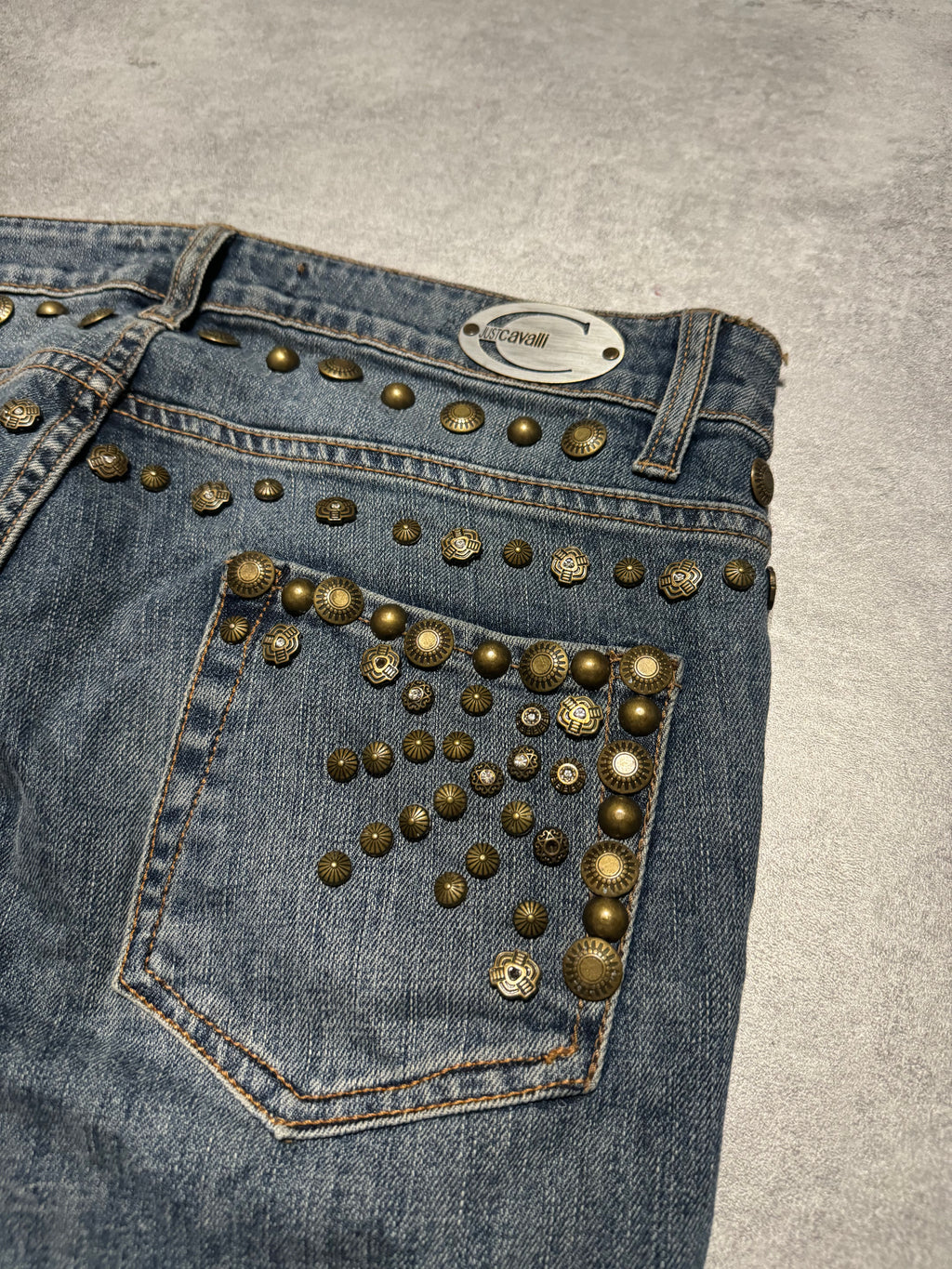SS2008 Cavalli Studded Sun Faded Denim Jeans (S/M) - 4