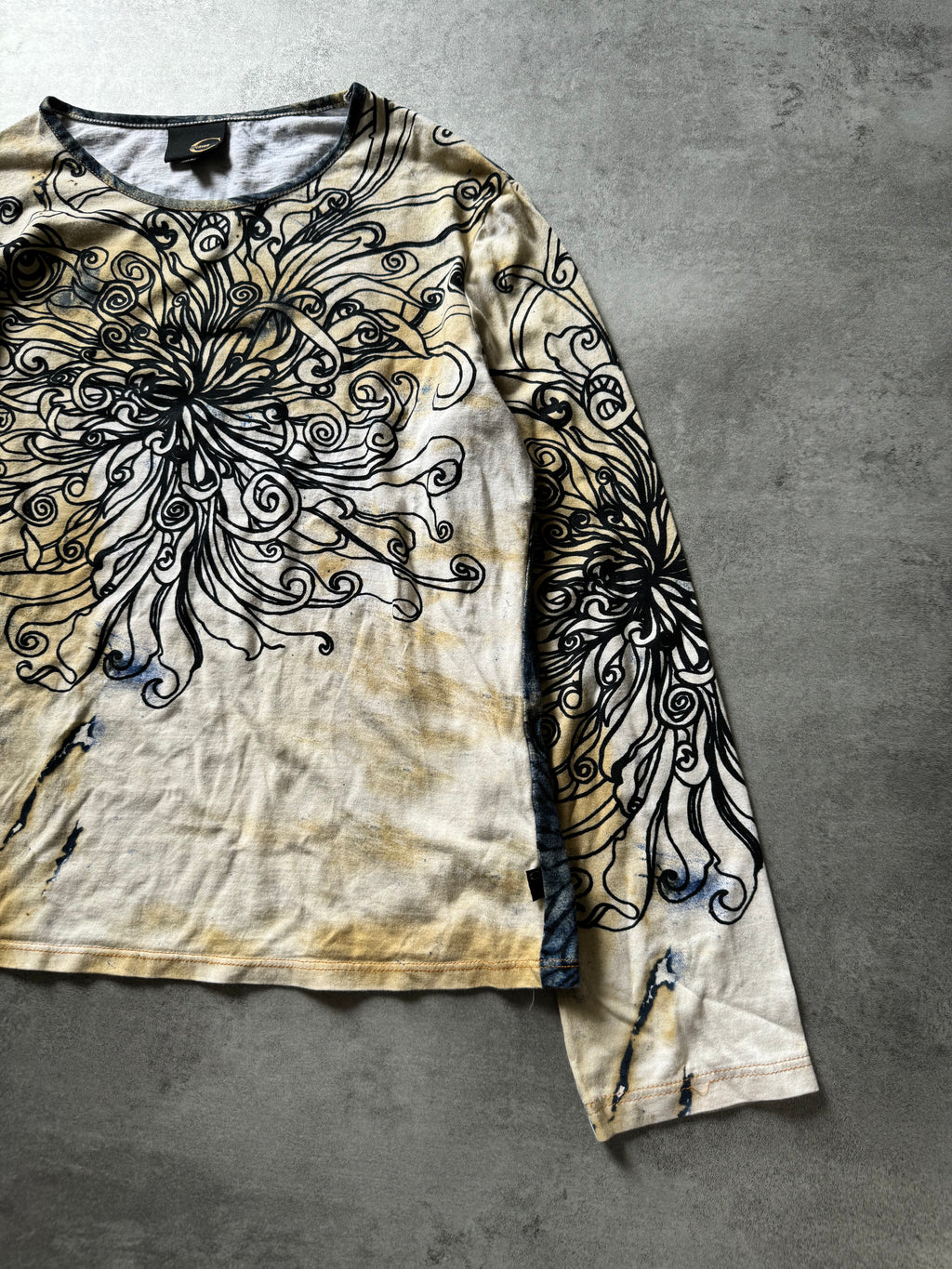2000s Cavalli Flowers Ink Longsleeves (XS) - 5
