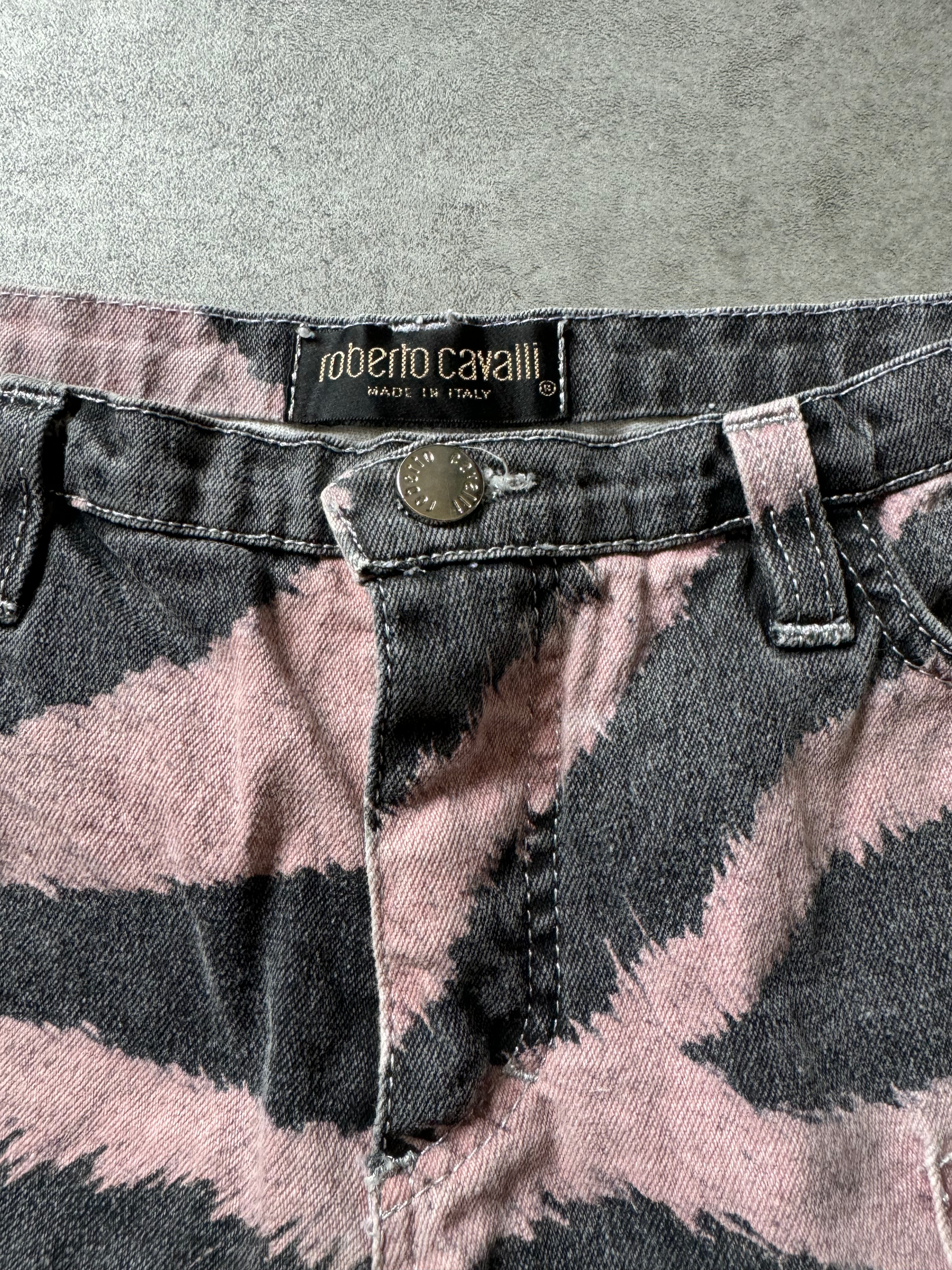 FW2001 Roberto Cavalli Zebra Pink Shadow Pants (M) - 9