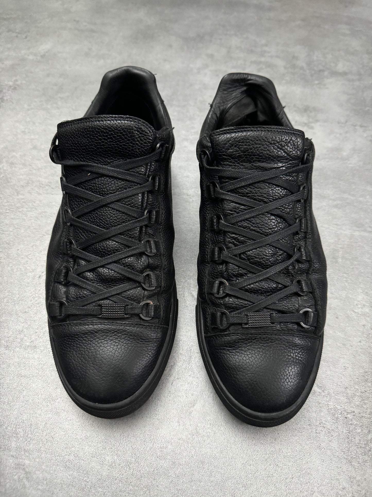 Balenciaga Arena Black Low Pure Leather Shoes (43) - 8