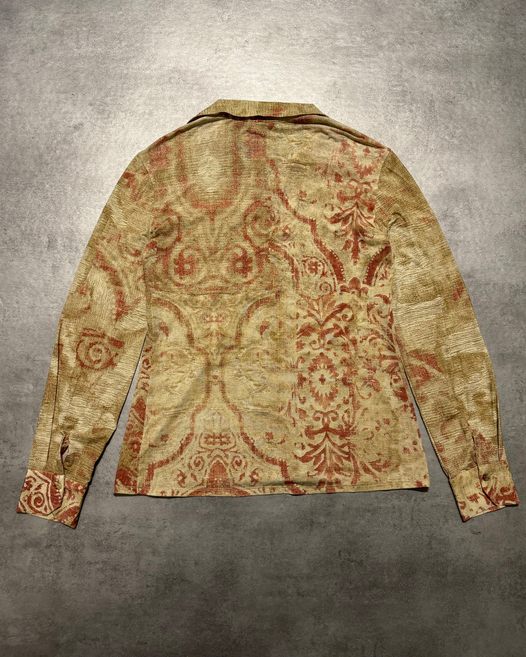 2000s Roberto Cavalli Floral Royal Edgy Mozaic Shirt (XS) - 2