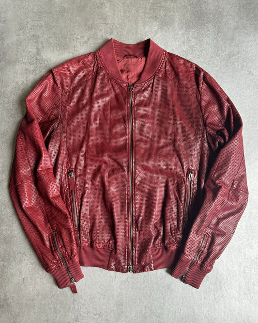 SS2010 Emporio Armani Red Lamb Leather Pure Italian Jacket (M) - 1