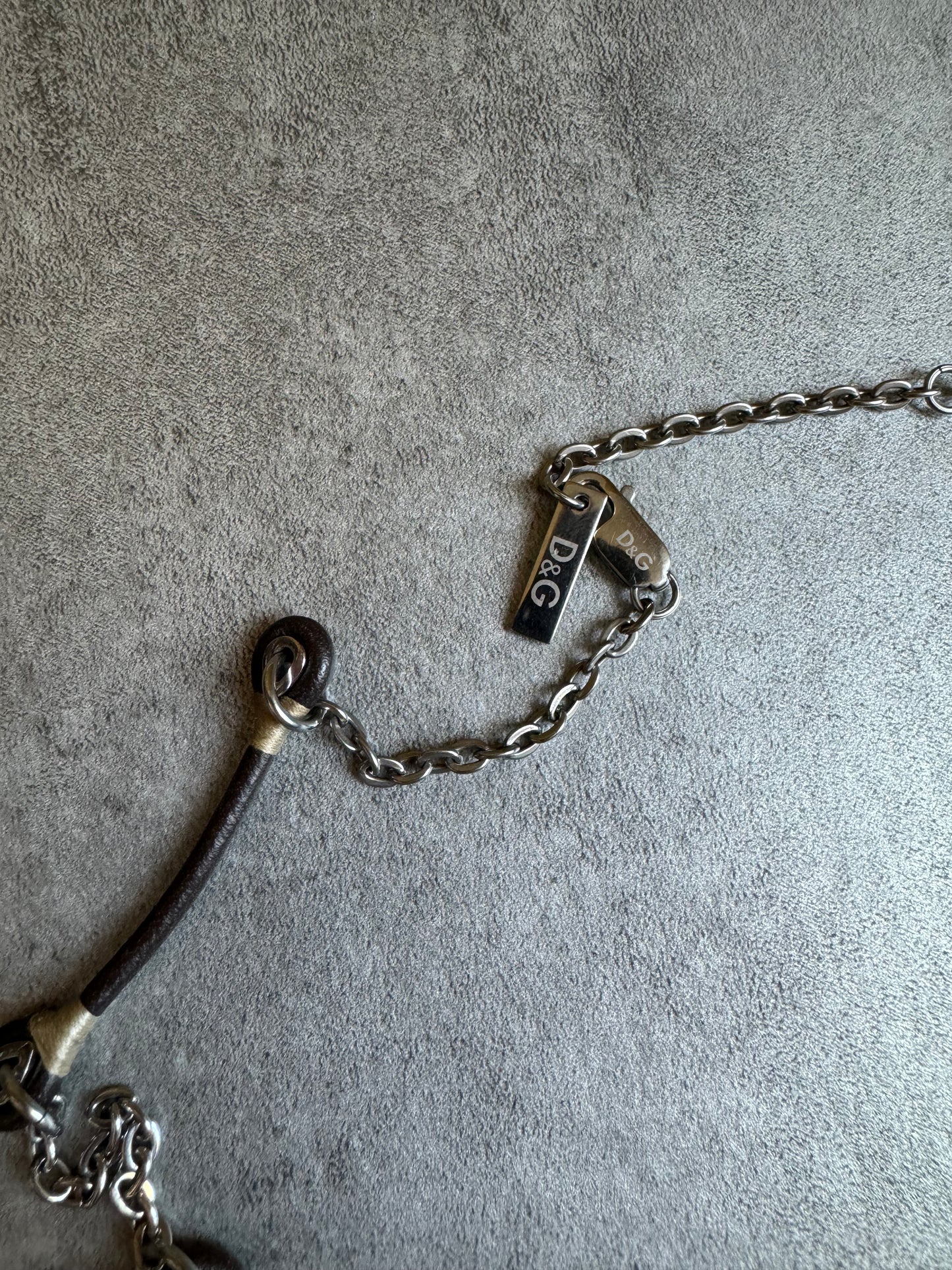 2000s Dolce & Gabbana Hybride Leather Cross Necklace (OS) - 5