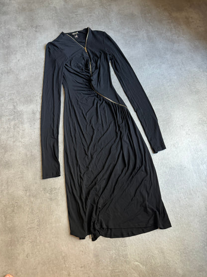 Roberto Cavalli Black Tornado Zip Knit Dress (S) - 11