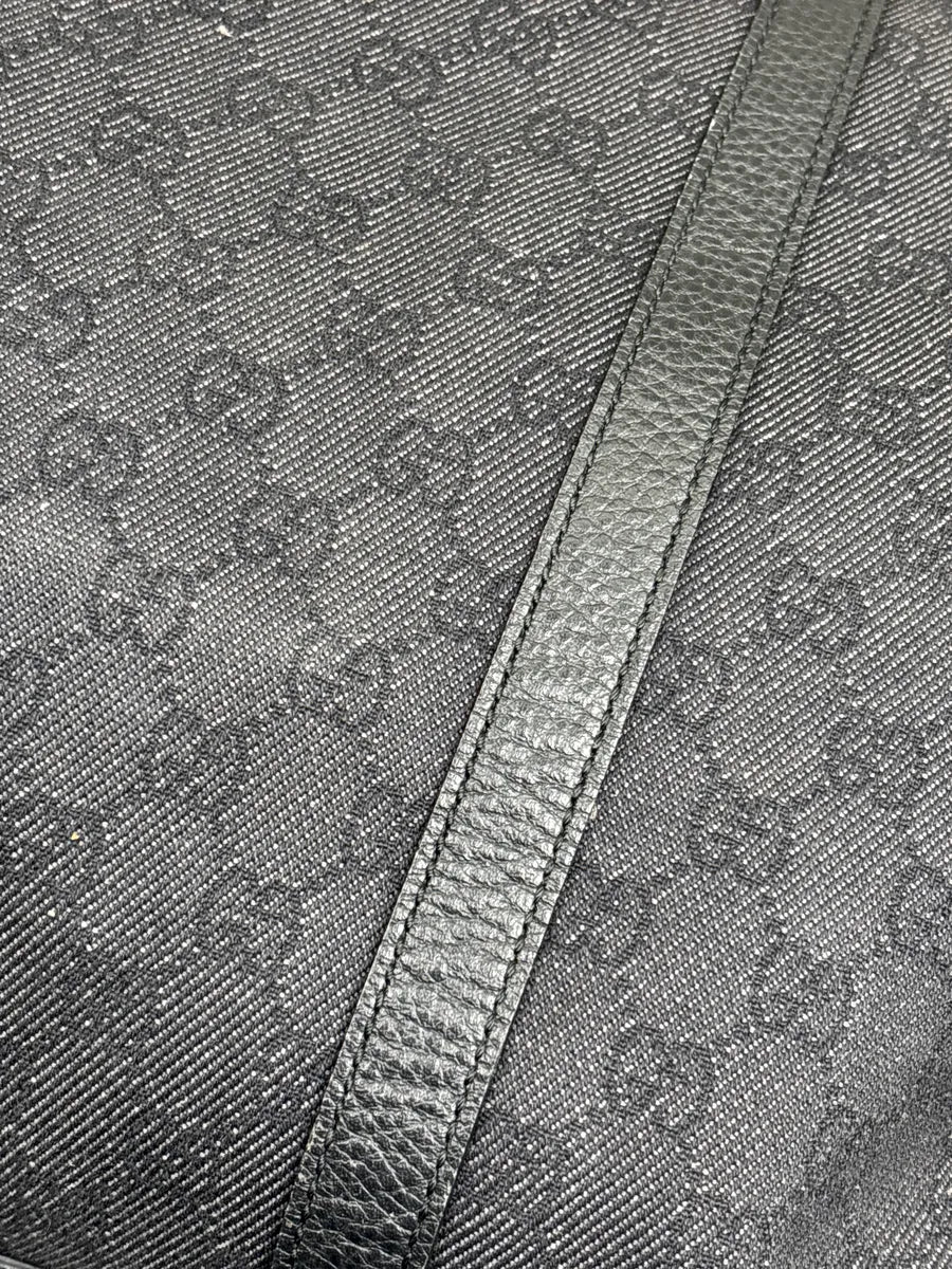 Gucci Black Canvas GG Monogram Double G Charm Totebag qDYSuKJn 9