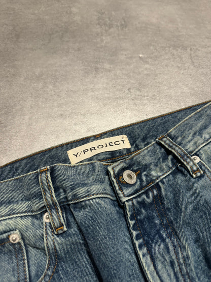 SS2023 Y/Project Cow-Boy Brut Blue Astro Cavalier Denim Jeans (L) - 6