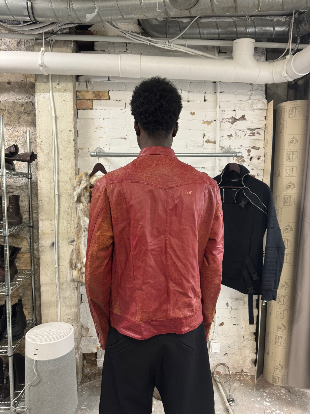 SS2004 Cavalli Sexy Biker Conceptual Leather Jacket  (L) - 4