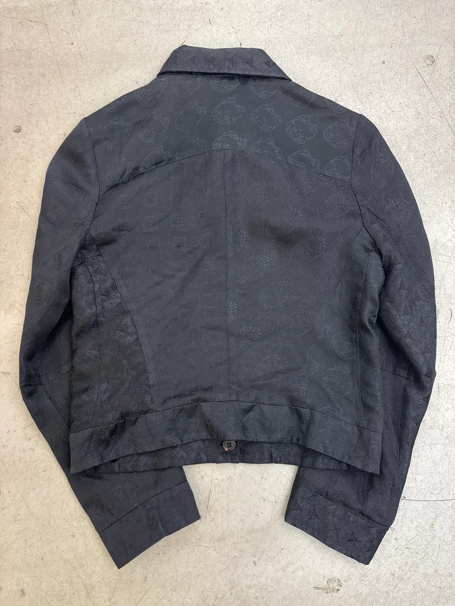 2000s Ann Demeulemeester Black Jacquard Cropped Jacket qEeIGskA 3