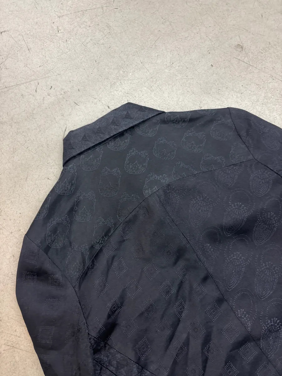 2000s Ann Demeulemeester Black Jacquard Cropped Jacket qEeIGskA 8