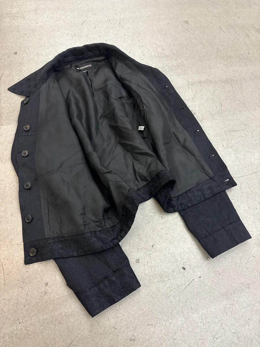 2000s Ann Demeulemeester Black Jacquard Cropped Jacket qEeIGskA 6