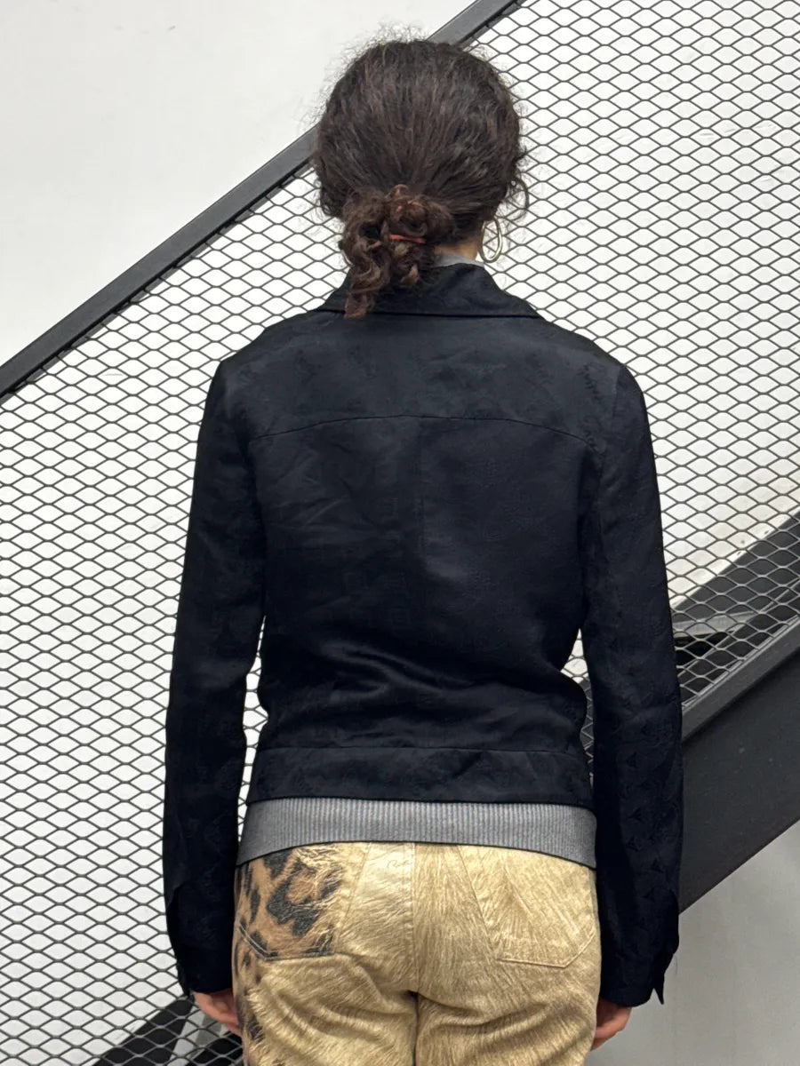 2000s Ann Demeulemeester Black Jacquard Cropped Jacket qEeIGskA 1