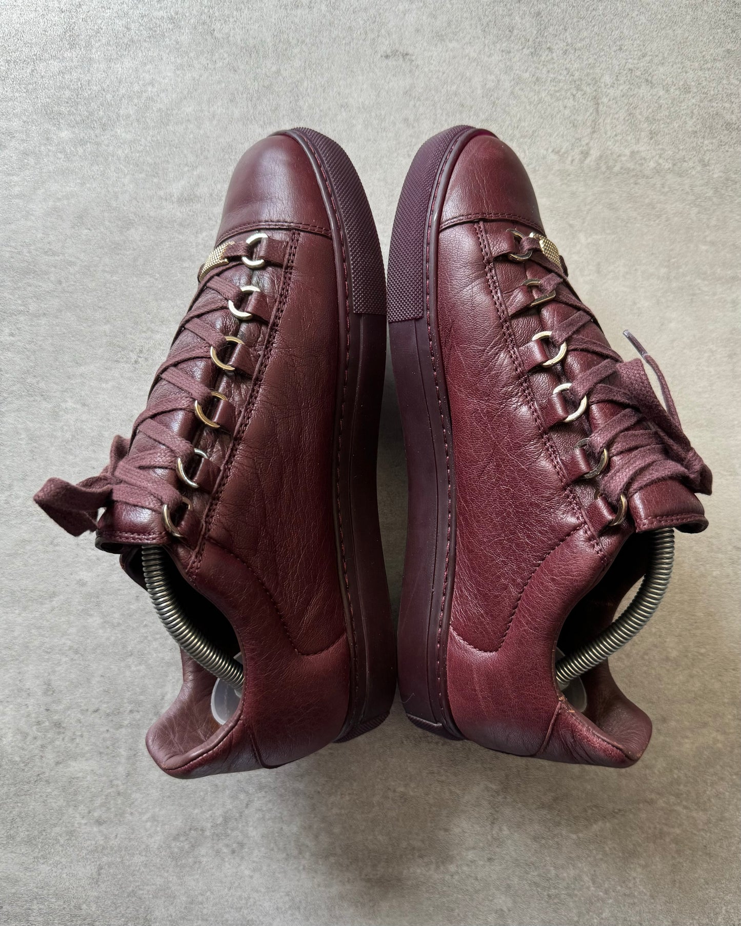 Balenciaga Arena Low Bordeaux Leather Shoes  (39) - 5