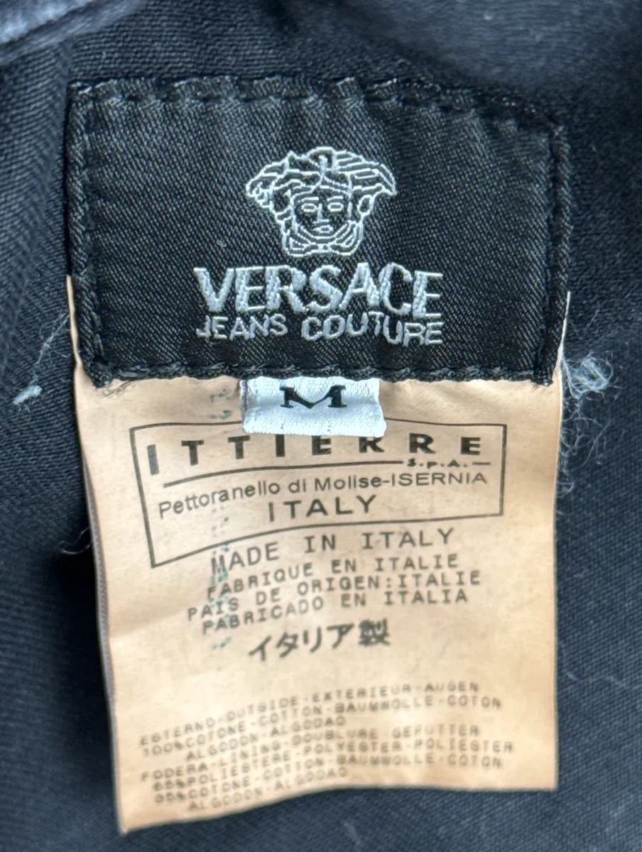 AW2003 Versace Black Buckle Strap Bondage Avant-garde Light Jacket qQHLuOHg 11