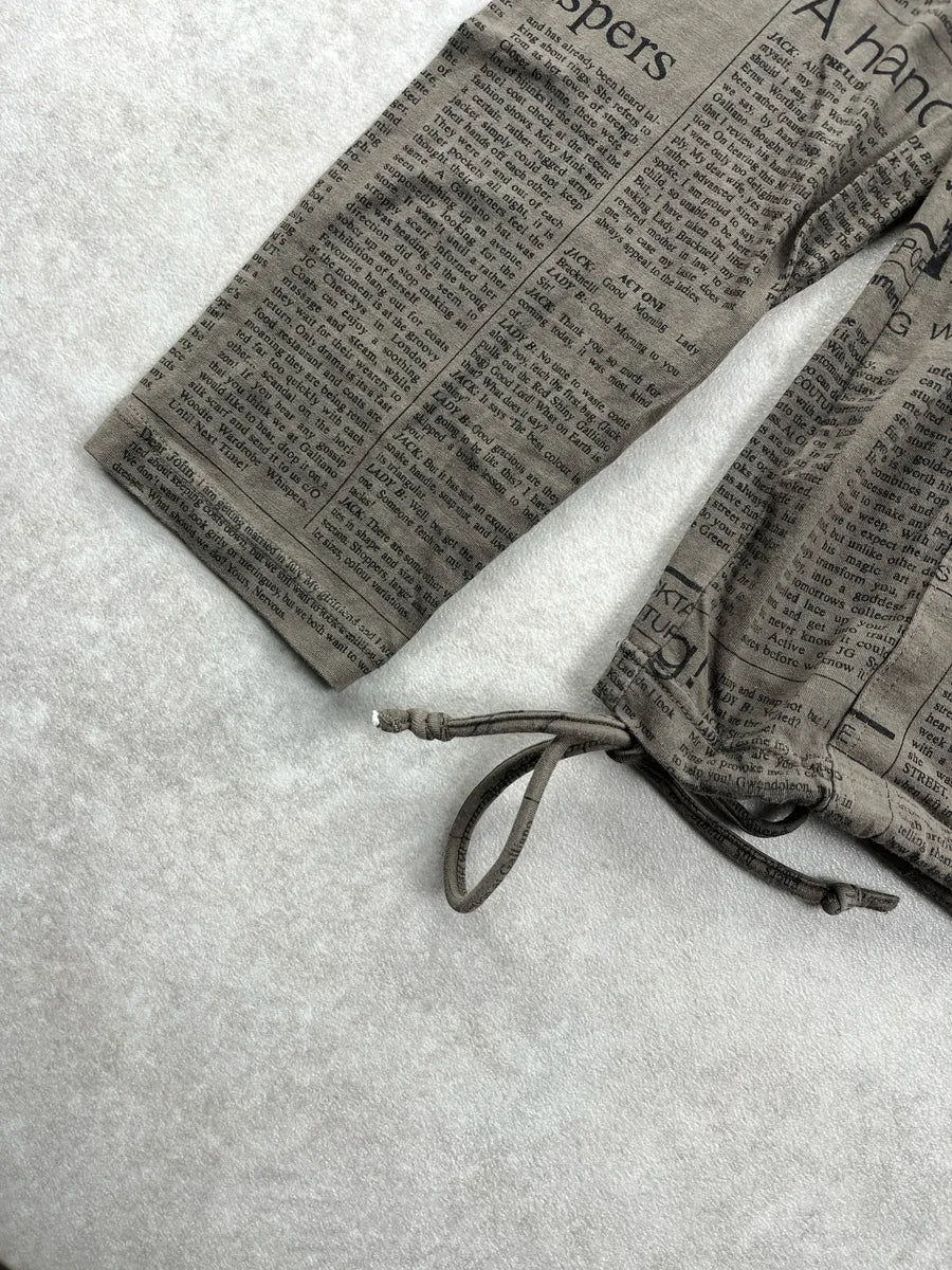 2000s John Galliano Gazette Newspaper Khaki Hoodie qRQOTHWu 7