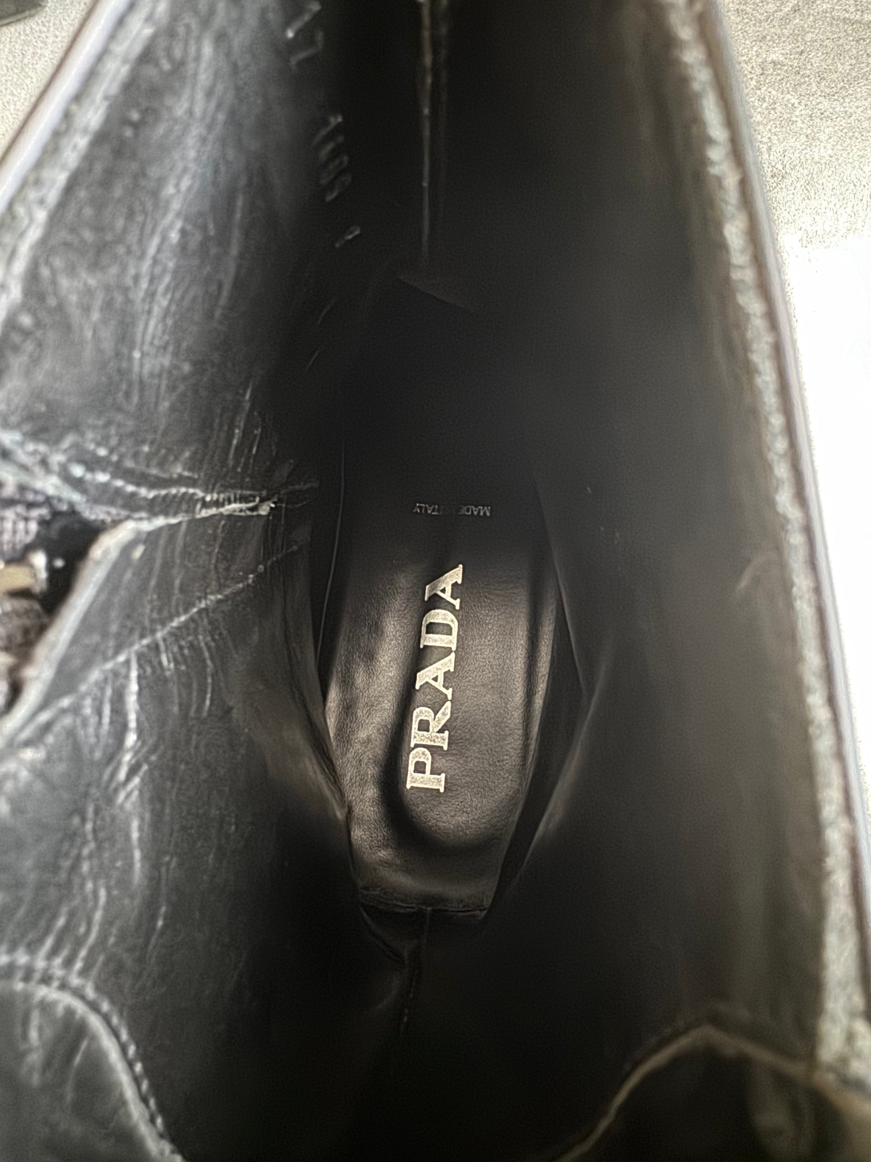 FW1999 Prada Black Leather Derby High Boots (43) - 10