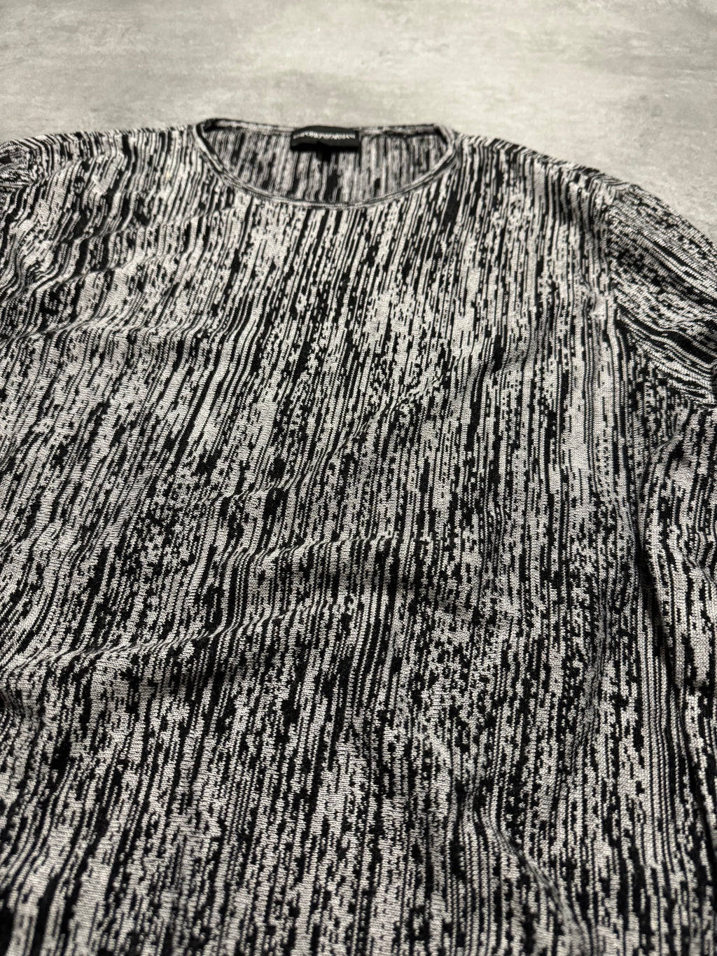 SS2021 Emporio Armani Black & White Contemporary Wool Sweater (M) - 4