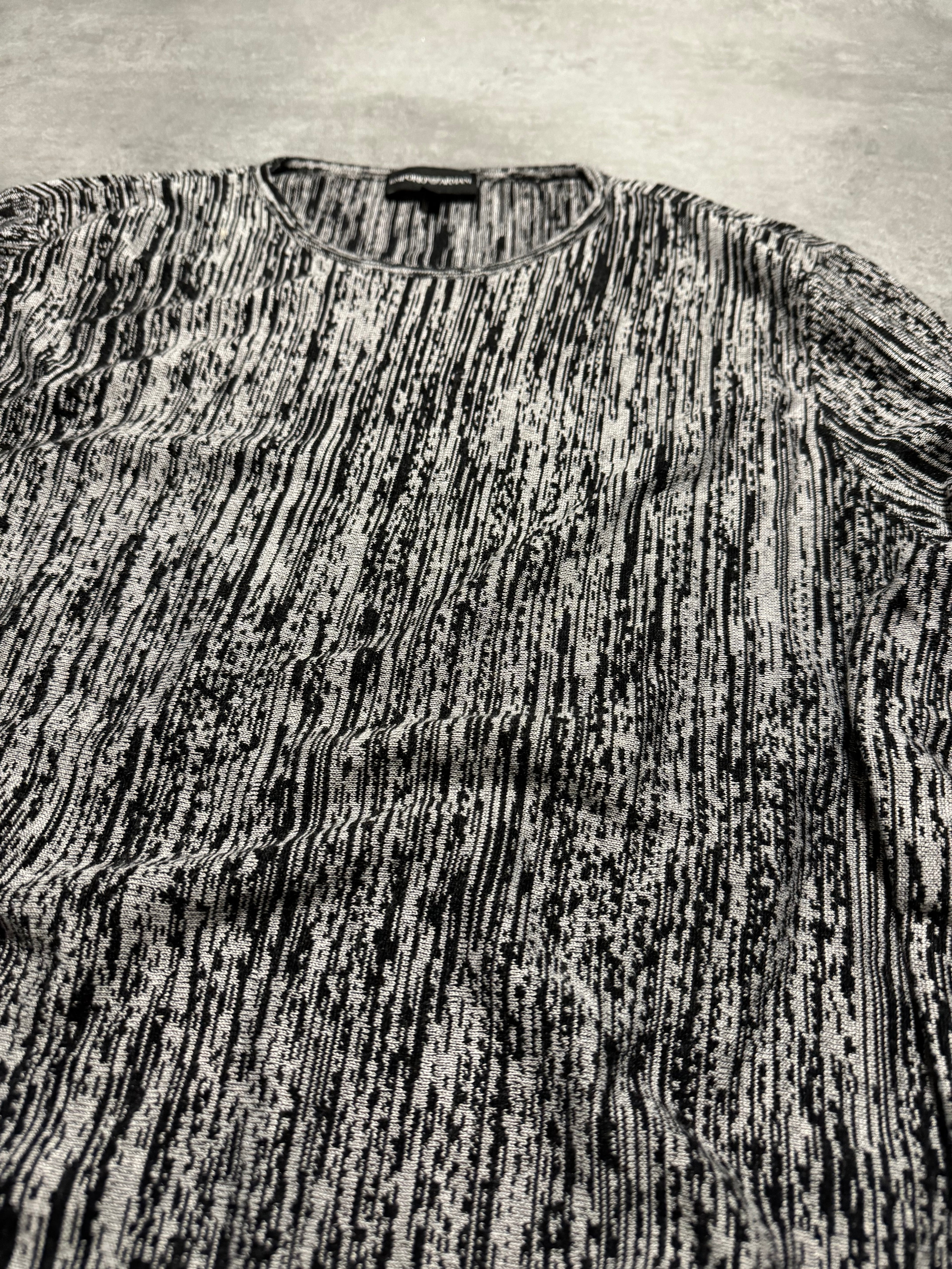 SS2021 Emporio Armani Black & White Contemporary Wool Sweater (M) - 4
