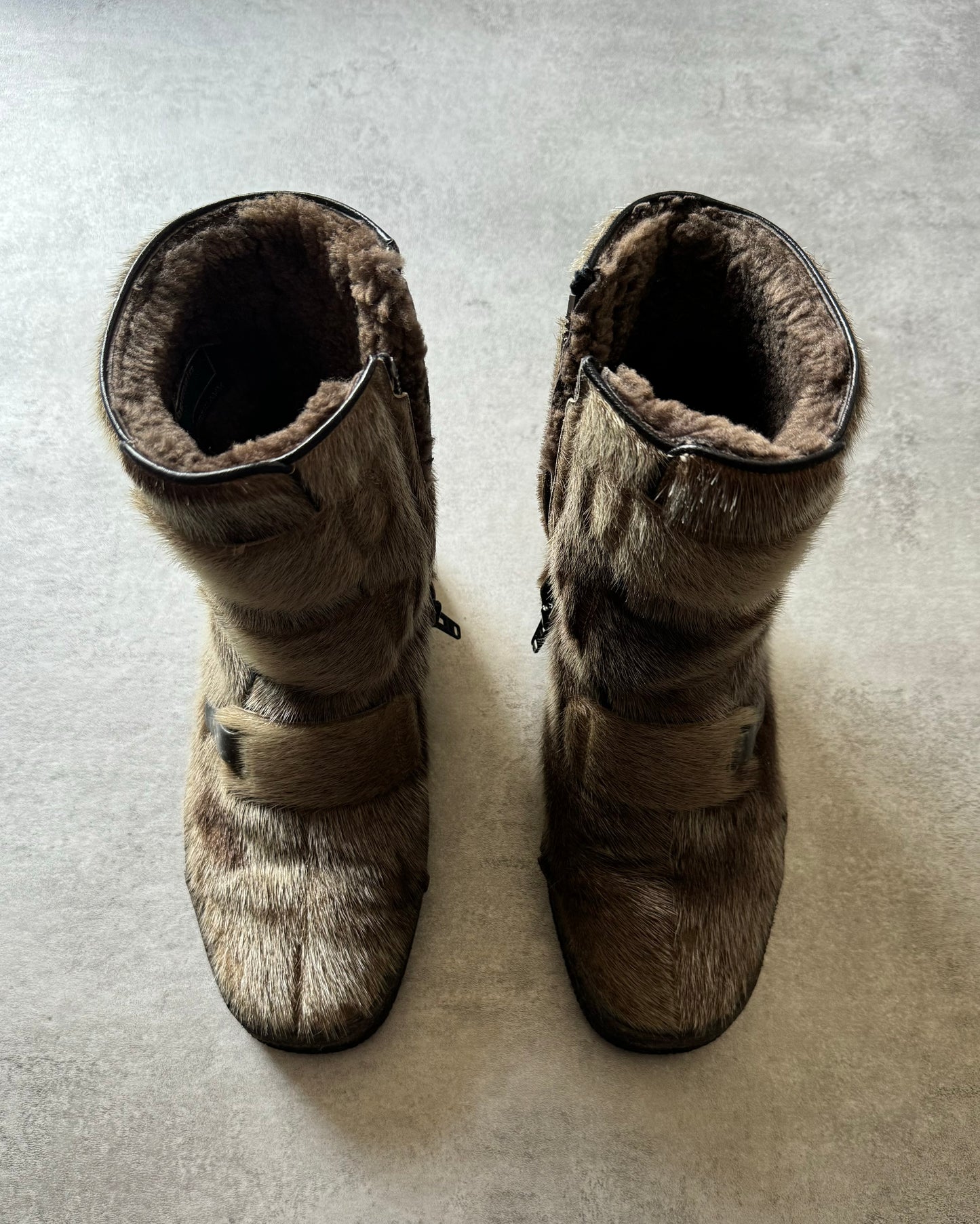 1990s Obermain Contemporary Faux Fur  Boots  (42) - 8