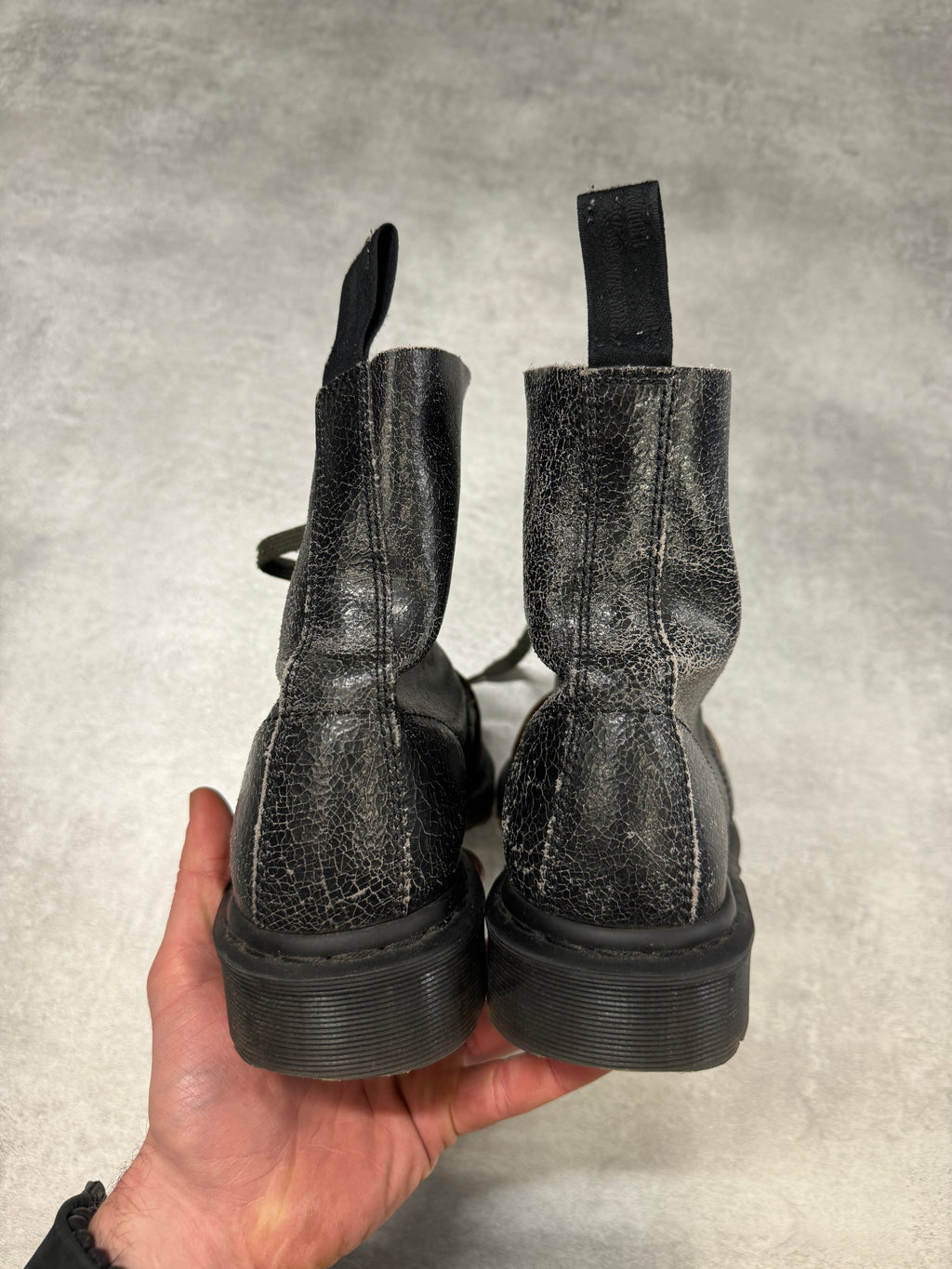 AW2016 Dr Martens x Marni Black Cracked Leather Boots (46) - 3