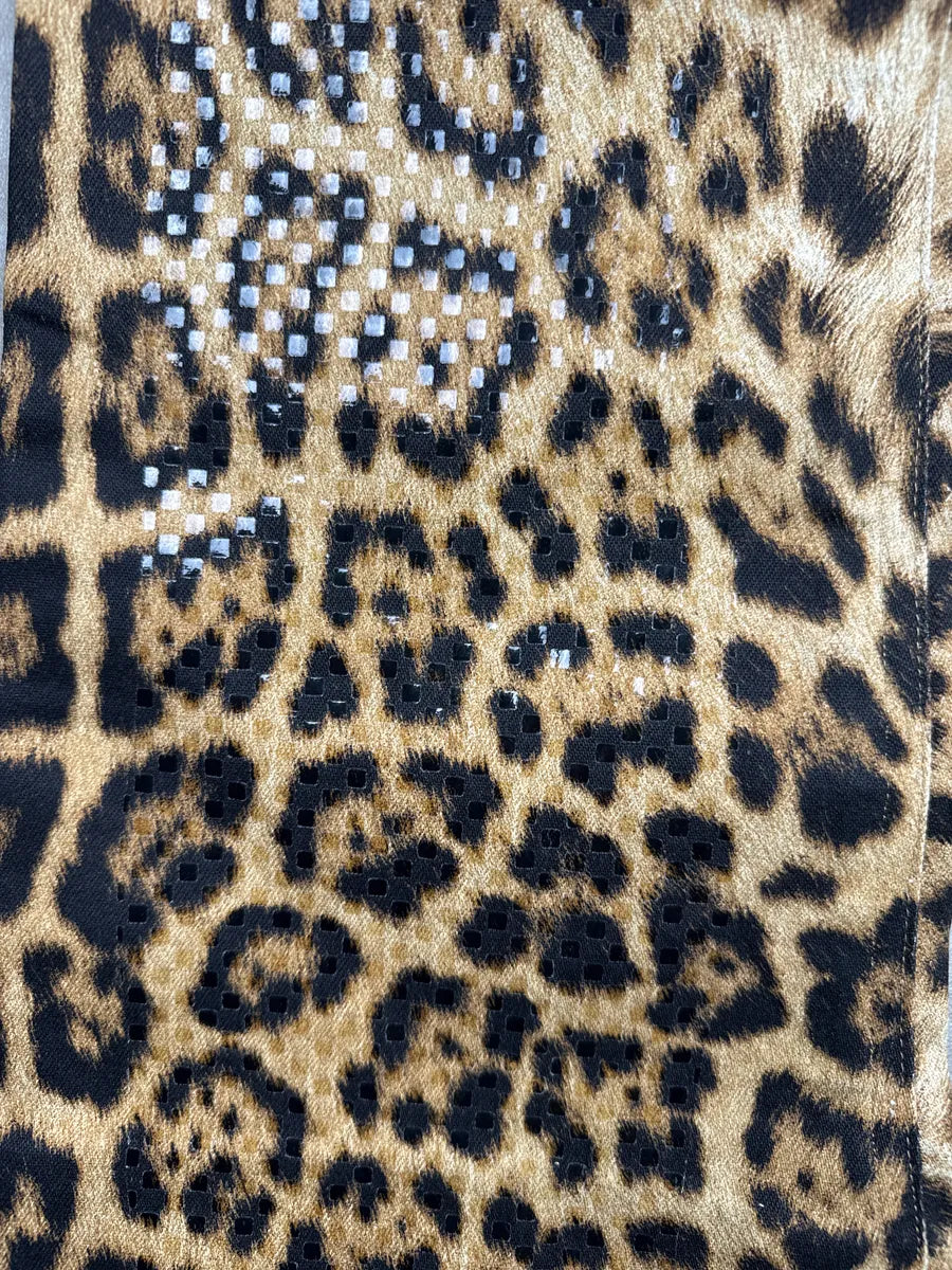 2000s Roberto Cavalli Leopard Embellished Royal Pants qarmxJHt 6