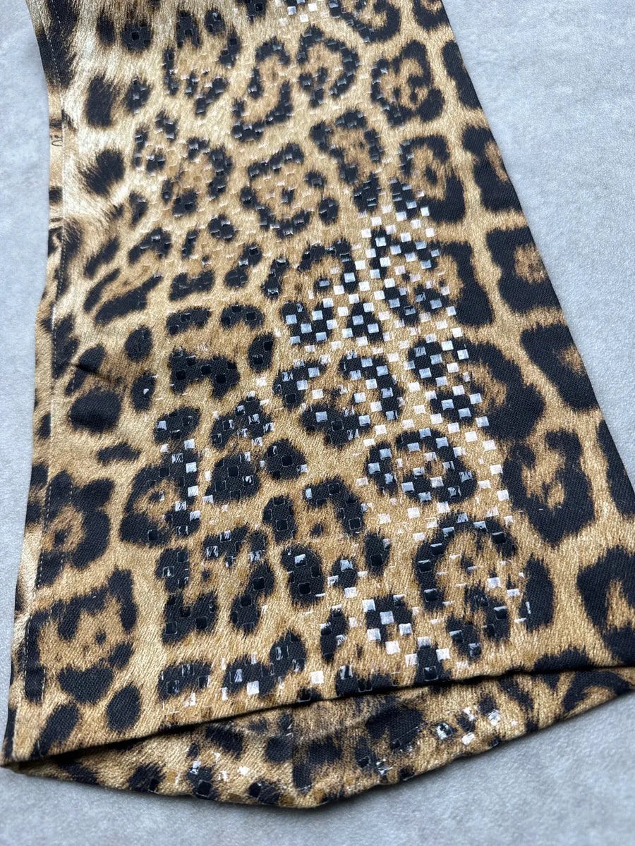 2000s Roberto Cavalli Leopard Embellished Royal Pants qarmxJHt 7