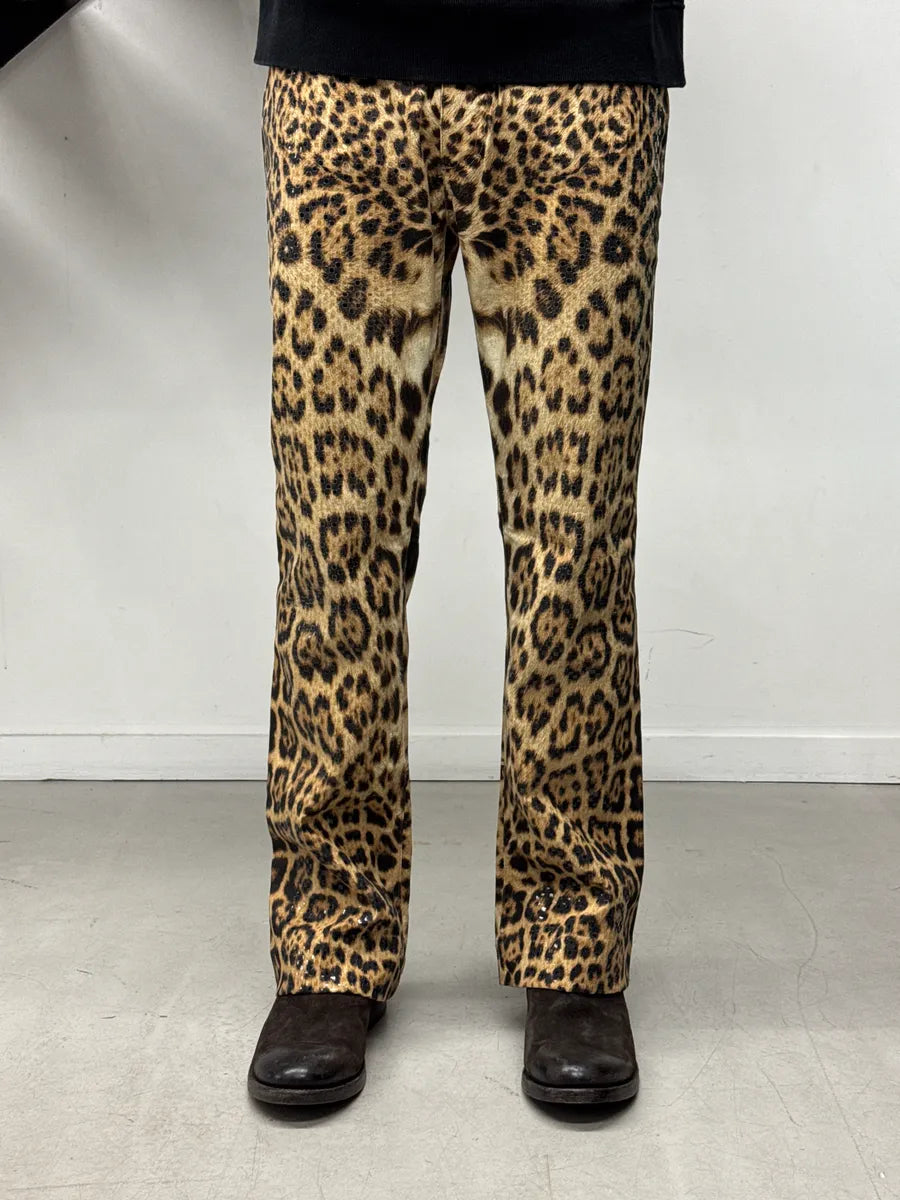 2000s Roberto Cavalli Leopard Embellished Royal Pants qarmxJHt 1