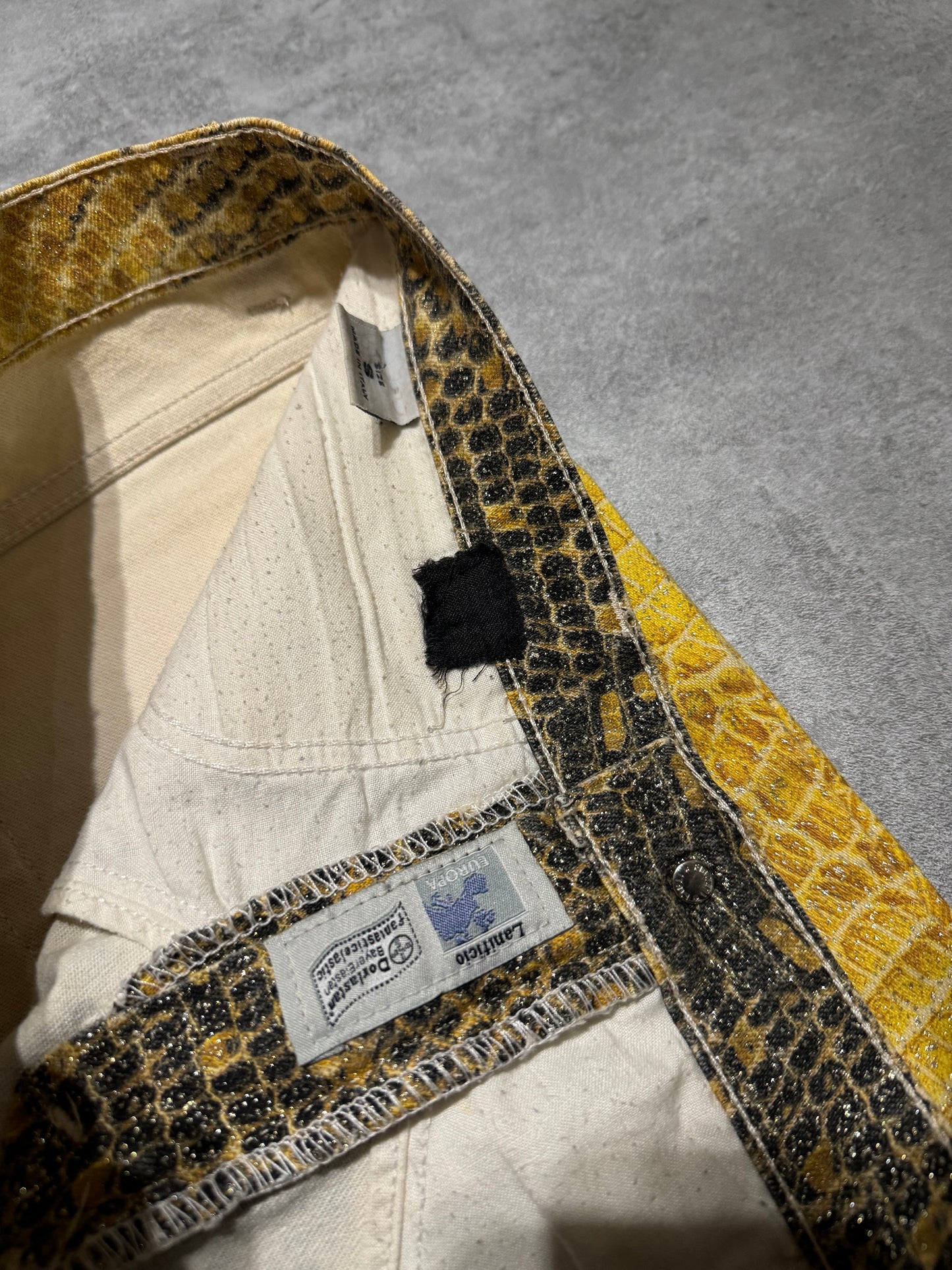 1990s Roberto Cavalli Bees Yellow Scales Pants (S) - 6