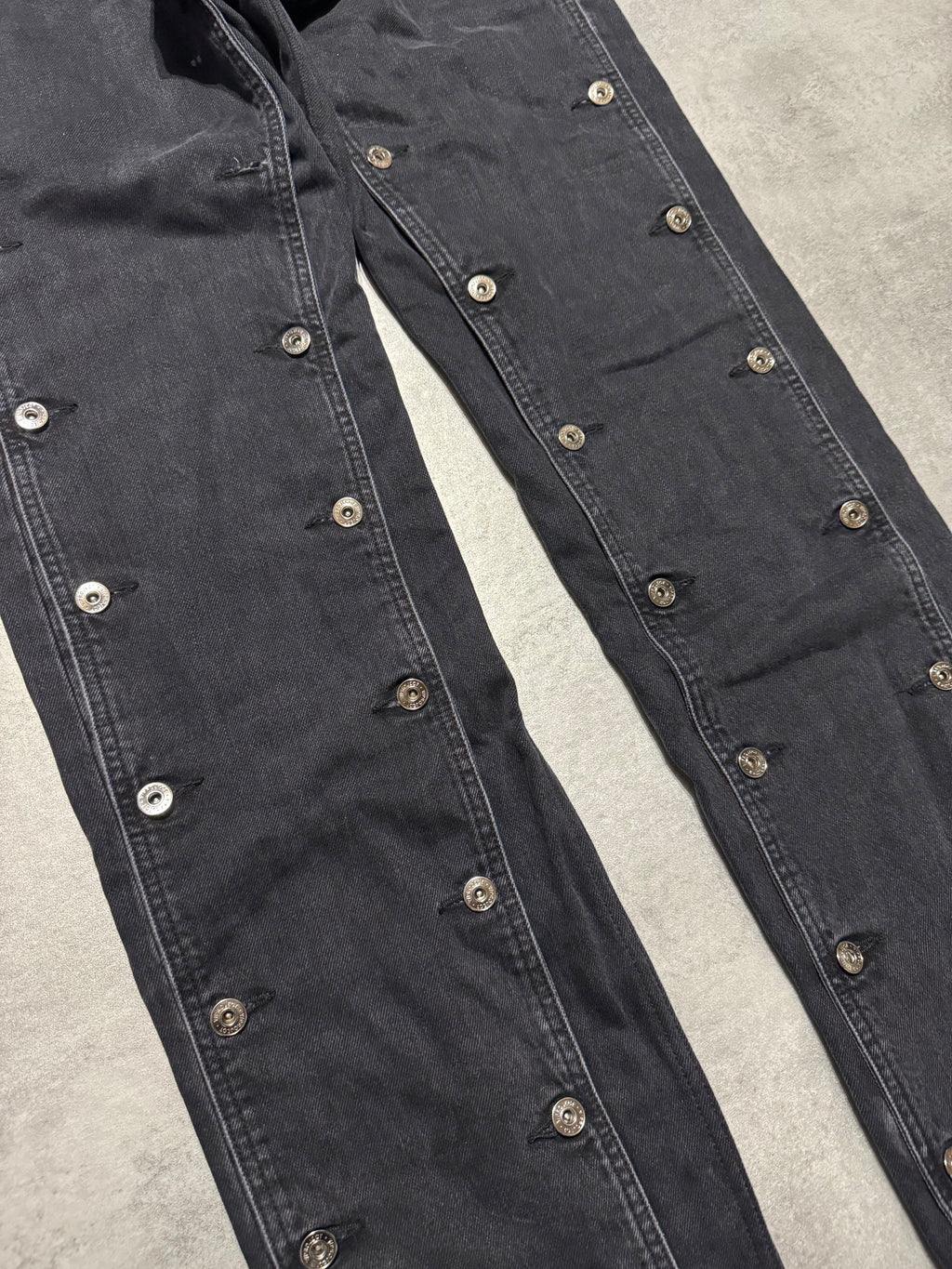 SS2025 Y/Project Snap Evergreen Black Denim Jeans (L) - 8