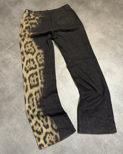 2000s Roberto Cavalli Leopard Shimmering Brut Pants (M) - 2