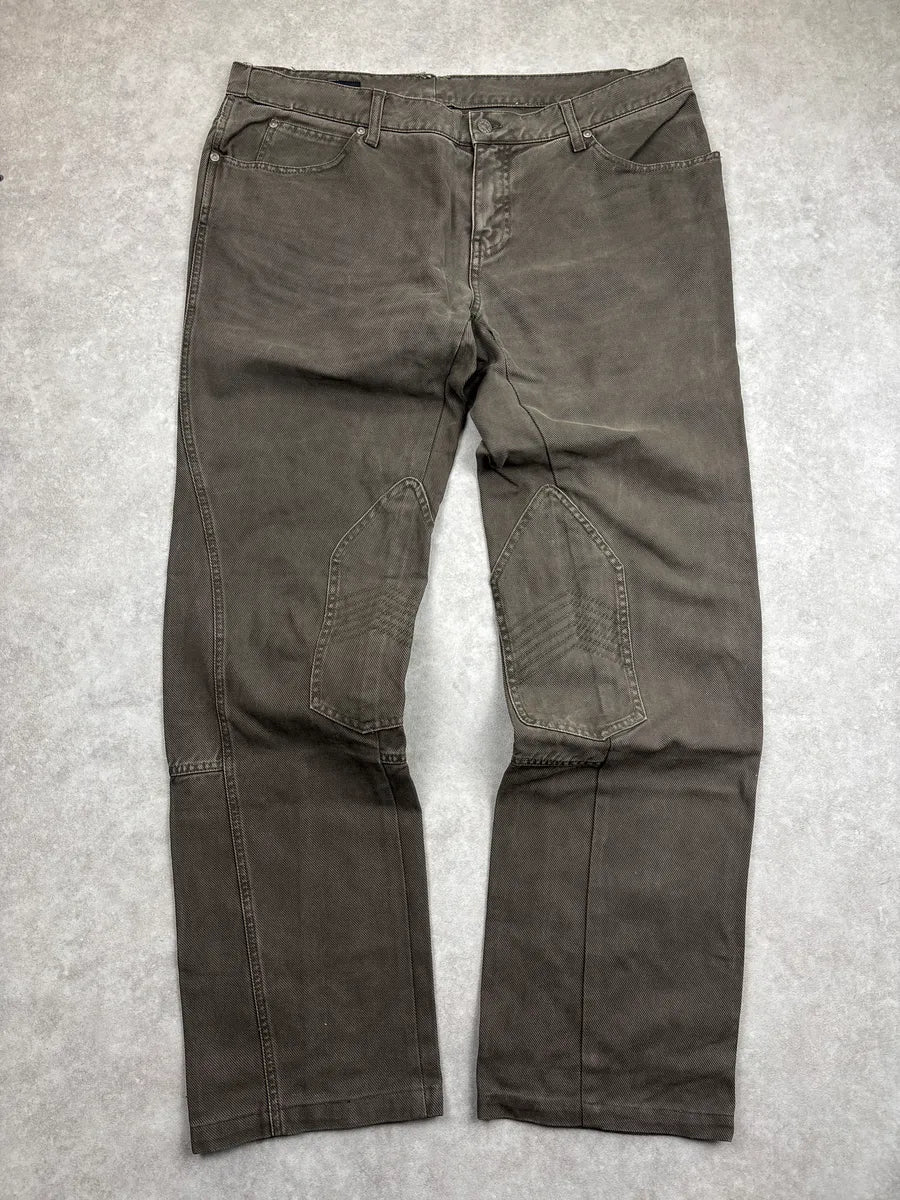 AW2006 Gucci Taupe Brown Twill Moto Jeans by Frida Giannini qpZDlRrr 0