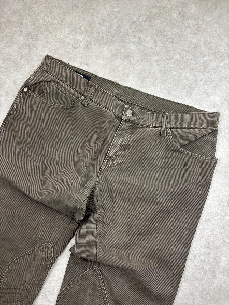 AW2006 Gucci Taupe Brown Twill Moto Jeans by Frida Giannini qpZDlRrr 6