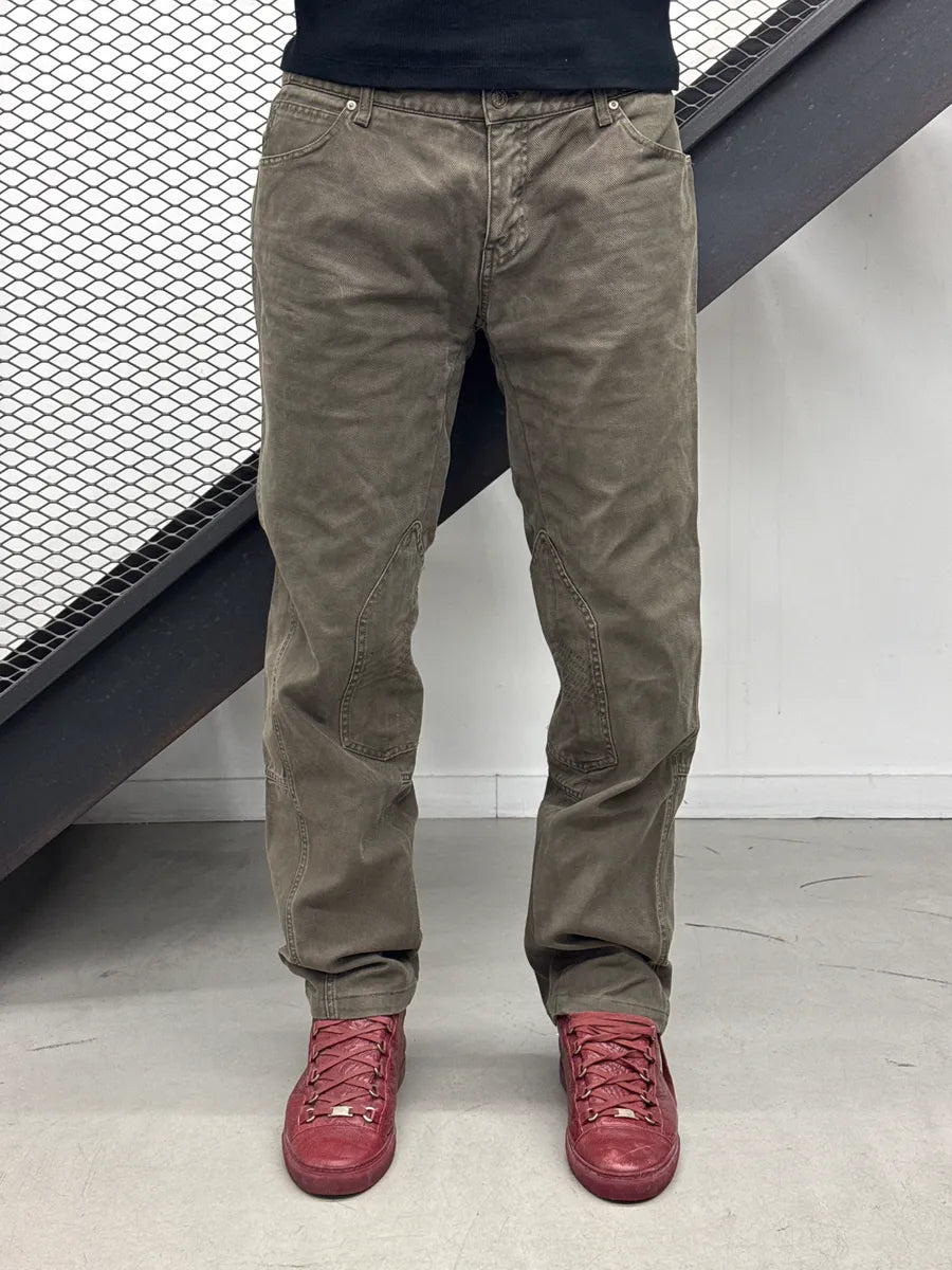 AW2006 Gucci Taupe Brown Twill Moto Jeans by Frida Giannini qpZDlRrr 1