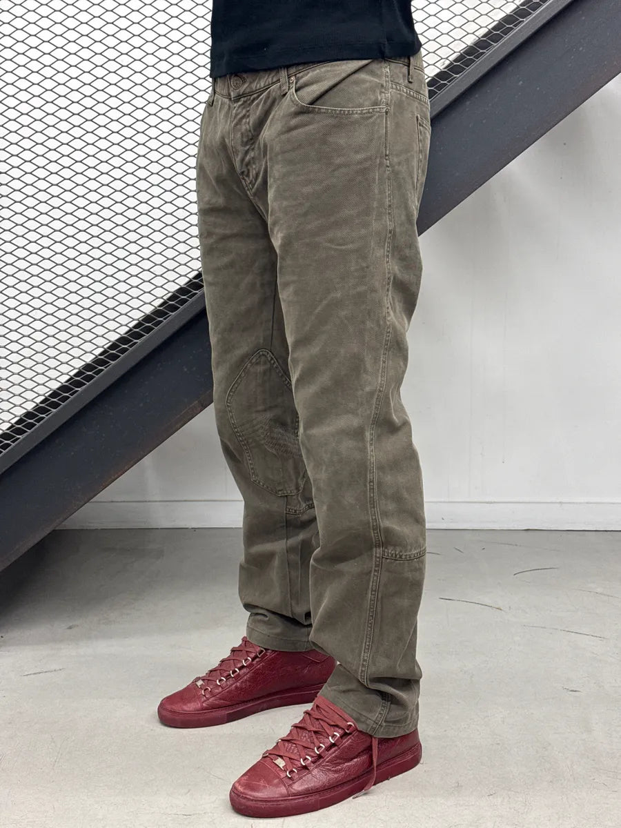 AW2006 Gucci Taupe Brown Twill Moto Jeans by Frida Giannini qpZDlRrr 2
