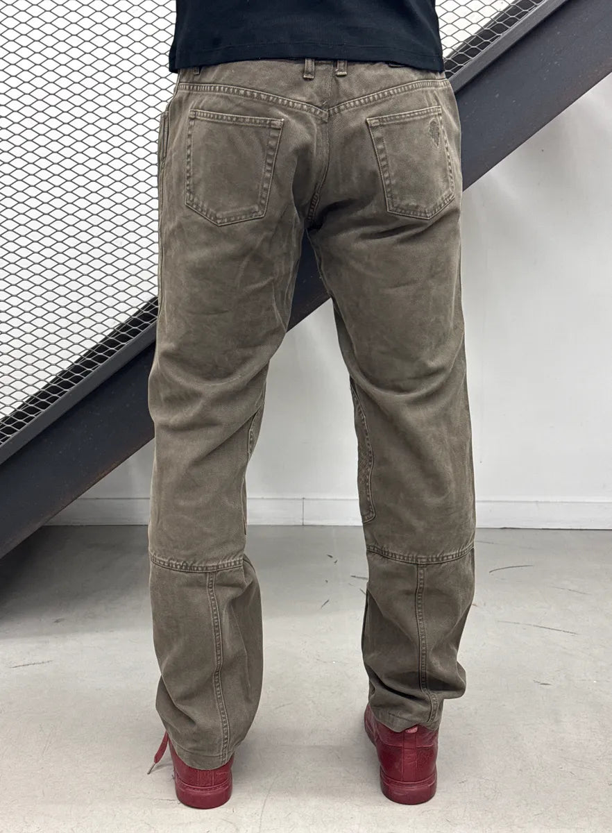 AW2006 Gucci Taupe Brown Twill Moto Jeans by Frida Giannini qpZDlRrr 3