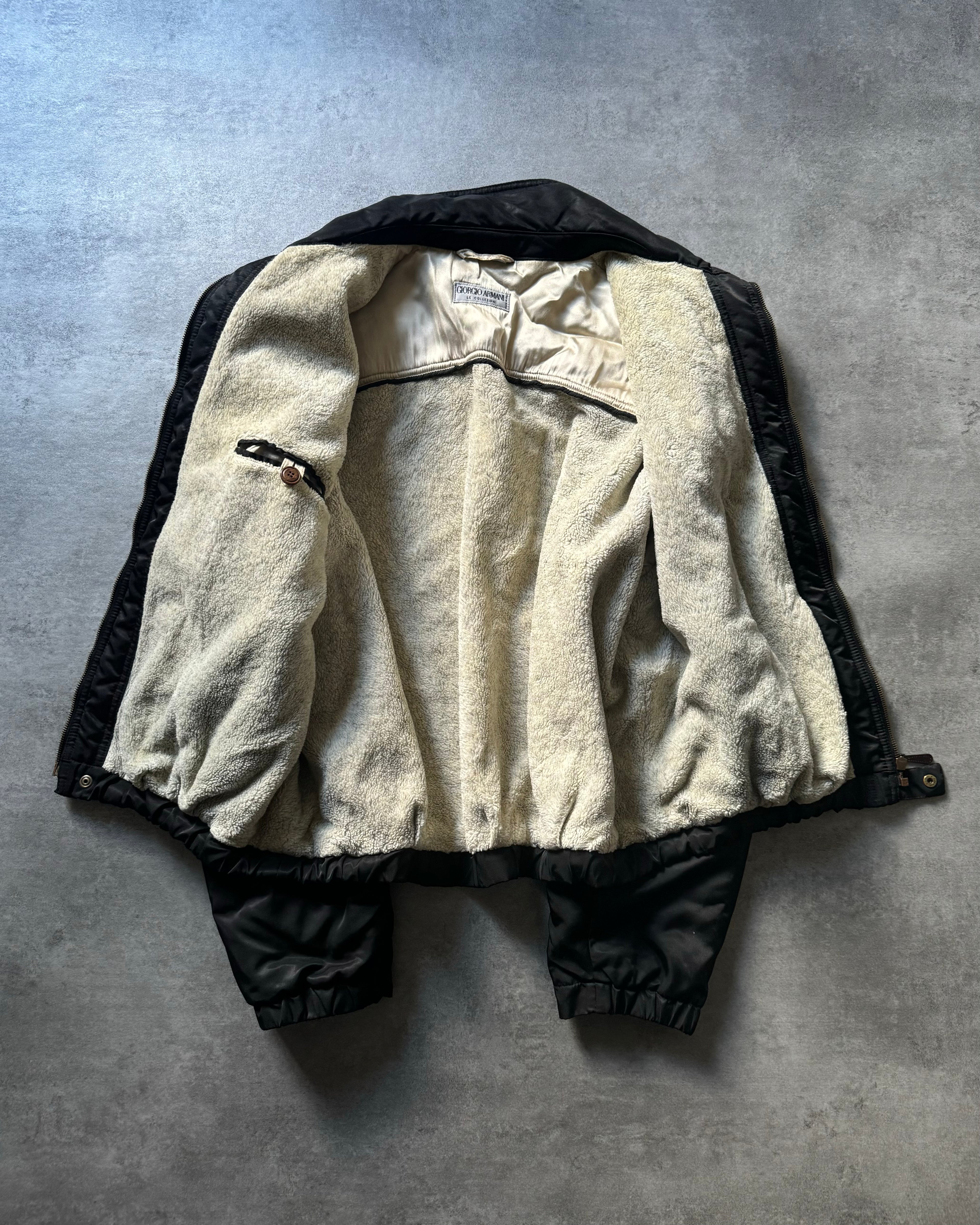 1980s Giorgio Armani Black Bomber Jacket (M) - 7