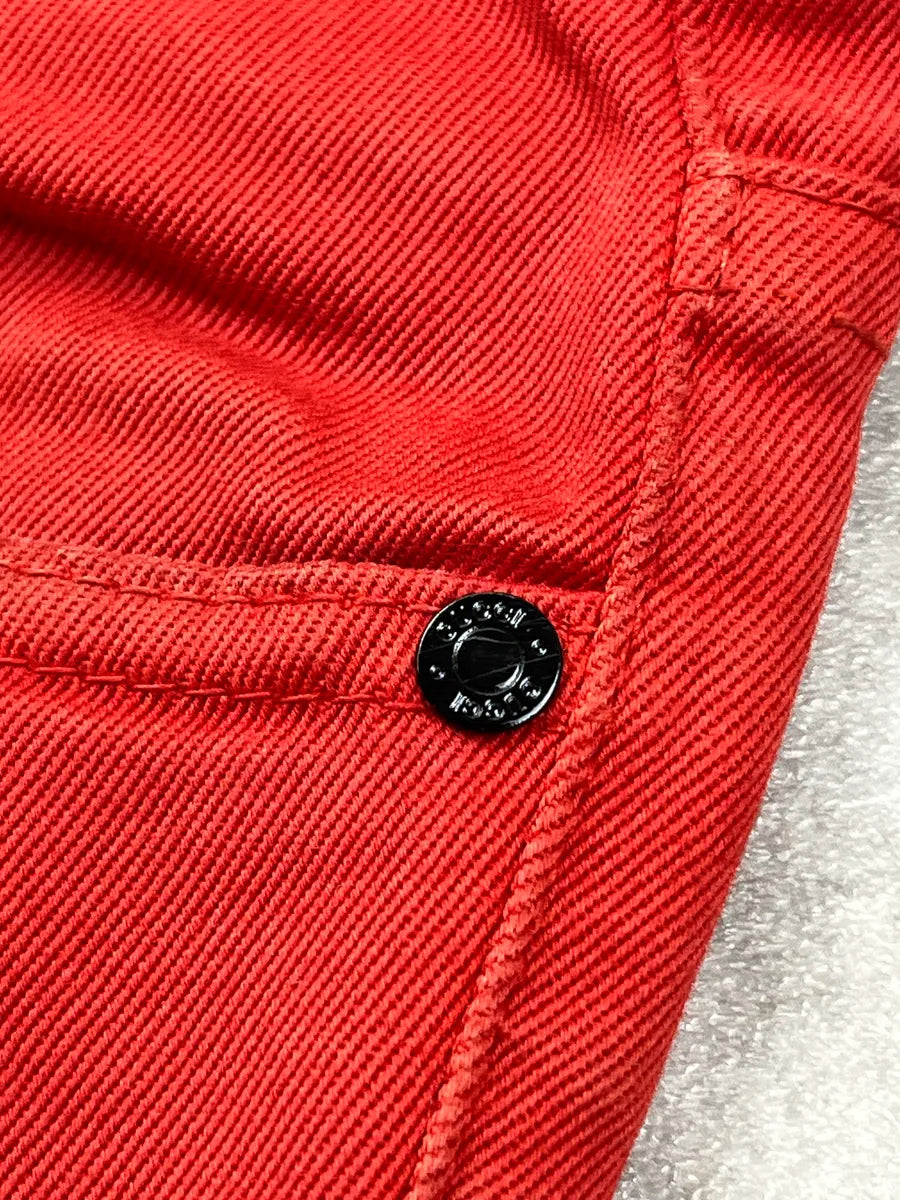 SS2008 Gucci Red Denim Logo Straight-Leg Jeans by Frida Giannini qrBXhybL 8