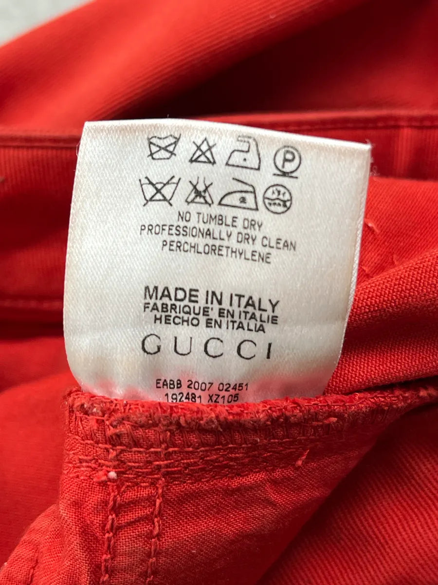 SS2008 Gucci Red Denim Logo Straight-Leg Jeans by Frida Giannini qrBXhybL 11