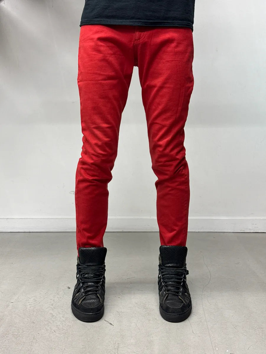 SS2008 Gucci Red Denim Logo Straight-Leg Jeans by Frida Giannini qrBXhybL 1