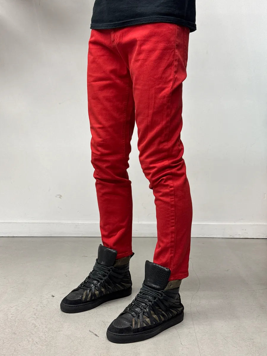 SS2008 Gucci Red Denim Logo Straight-Leg Jeans by Frida Giannini qrBXhybL 2