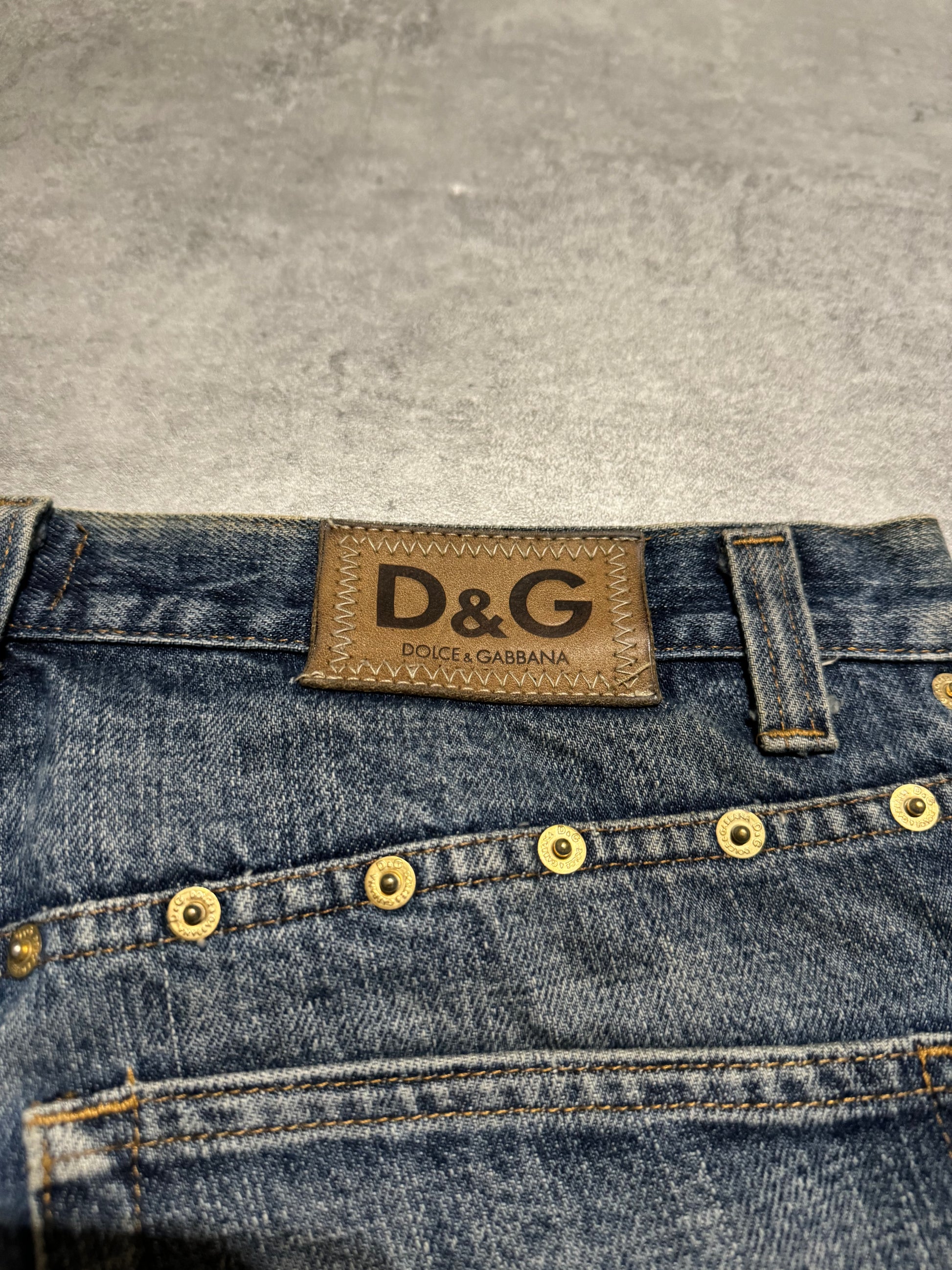 AW2005 Dolce & Gabbana Embellished Blue Denim Jeans (L) - 7