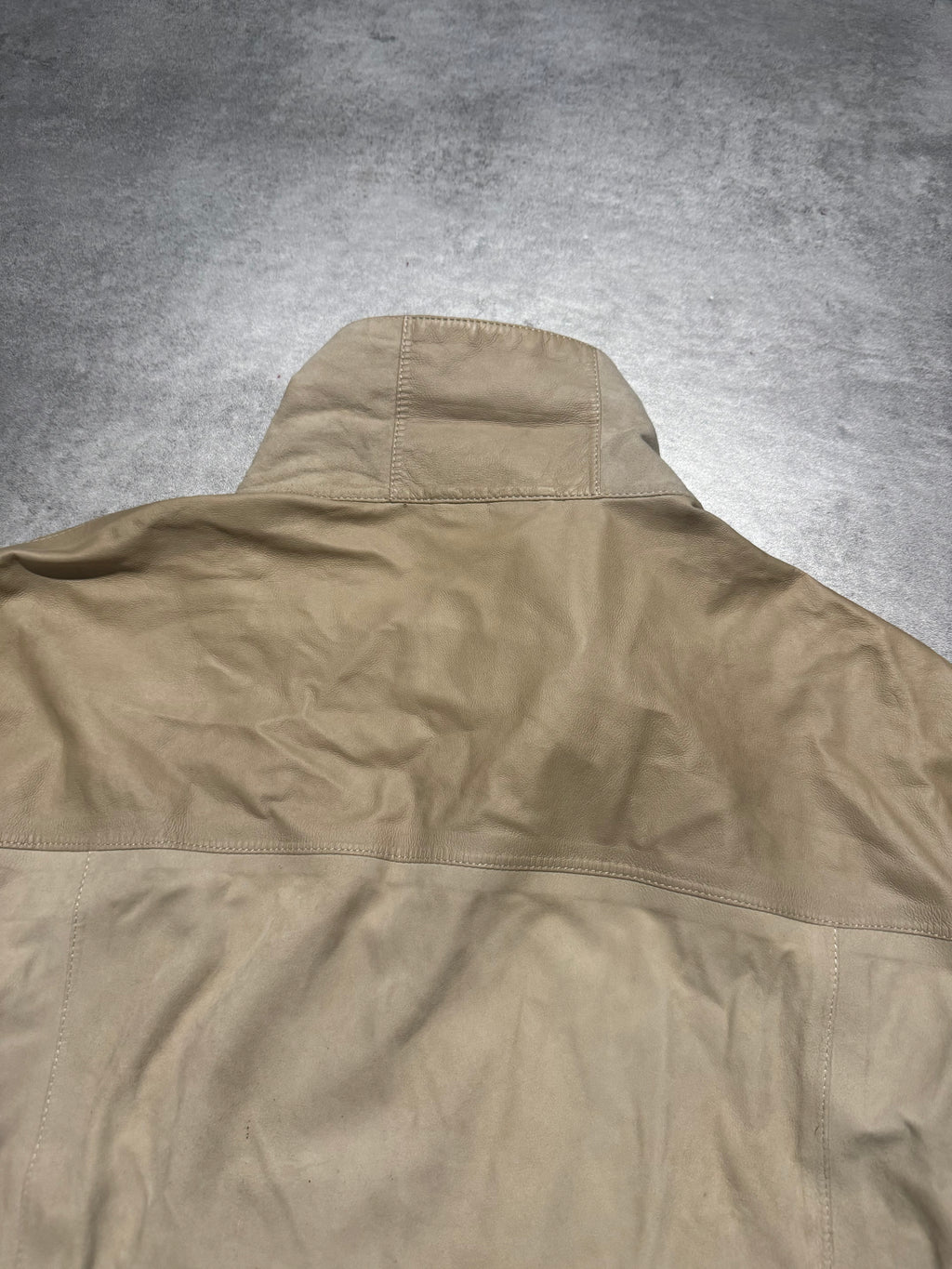 SS2013 Emporio Armani Beige Asymmetrical Suede Leather Jacket (M/L) - 7