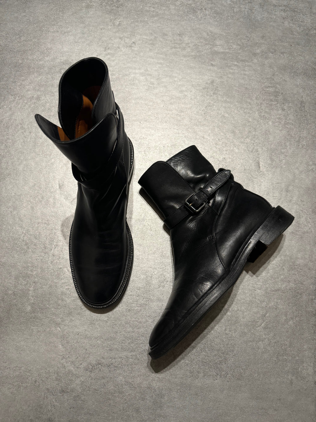 Celine Black Strap Leather Minimalist Boots (40) - 6