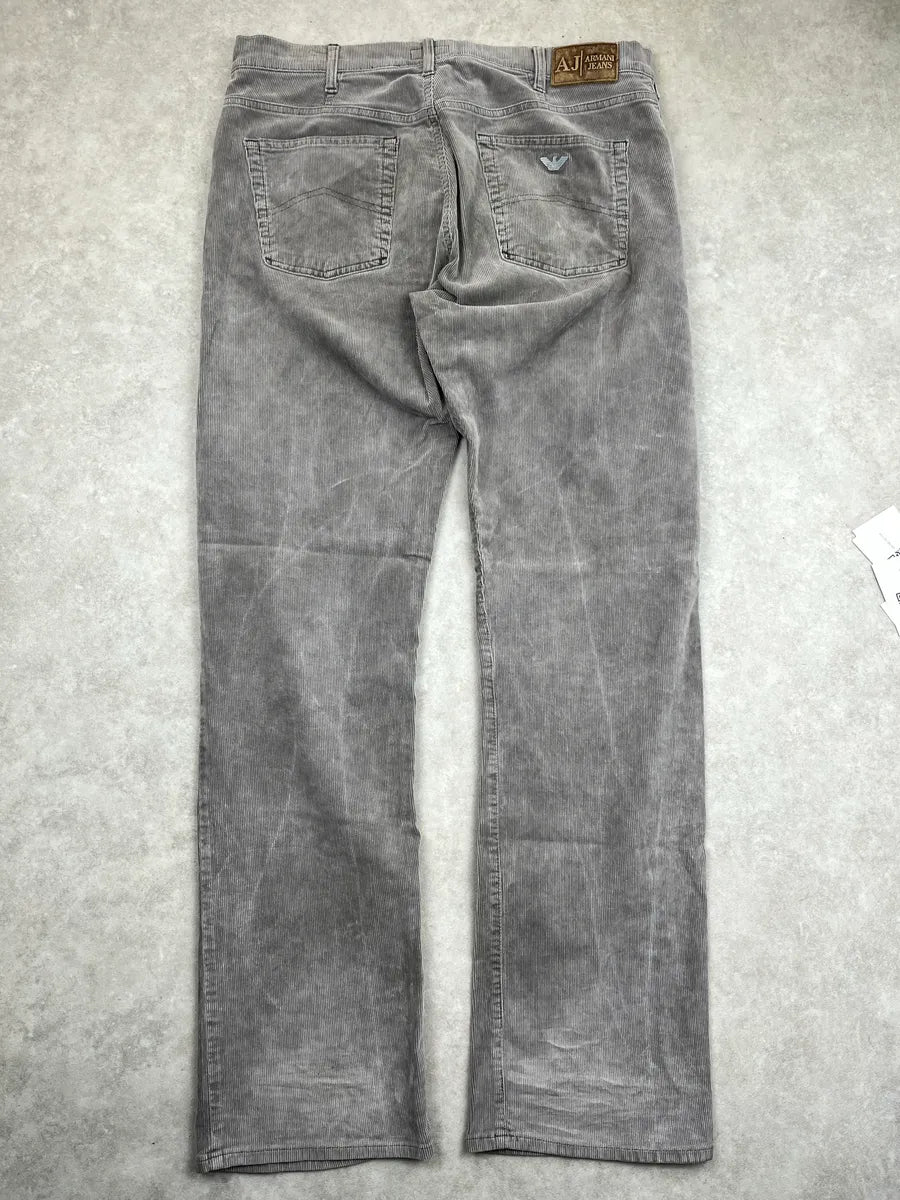 2000s Armani Grey Corduroy Cozy Jeans qvoXWBJu 4