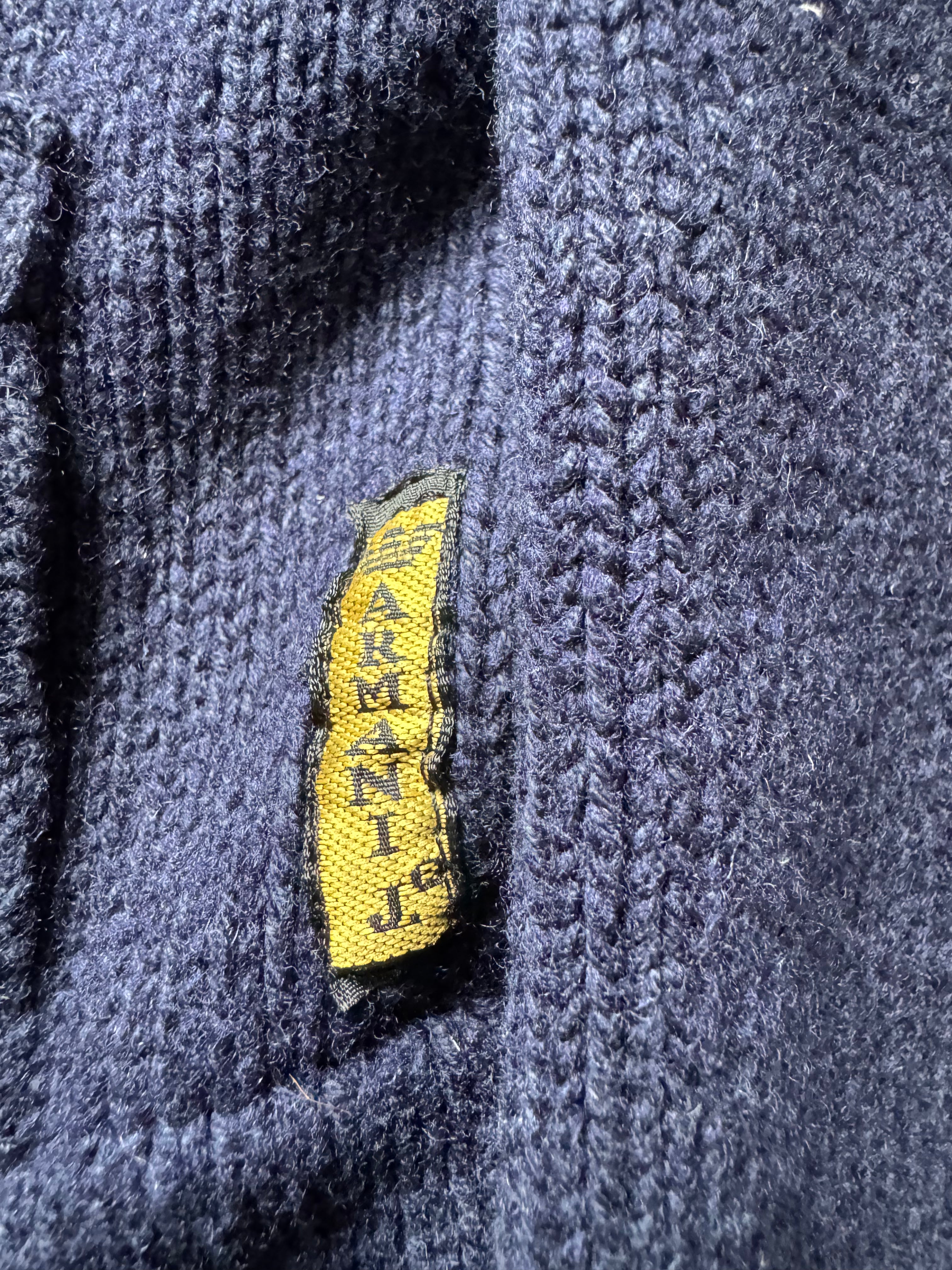 2000s Armani Wool Navy Sweater (L) - 8