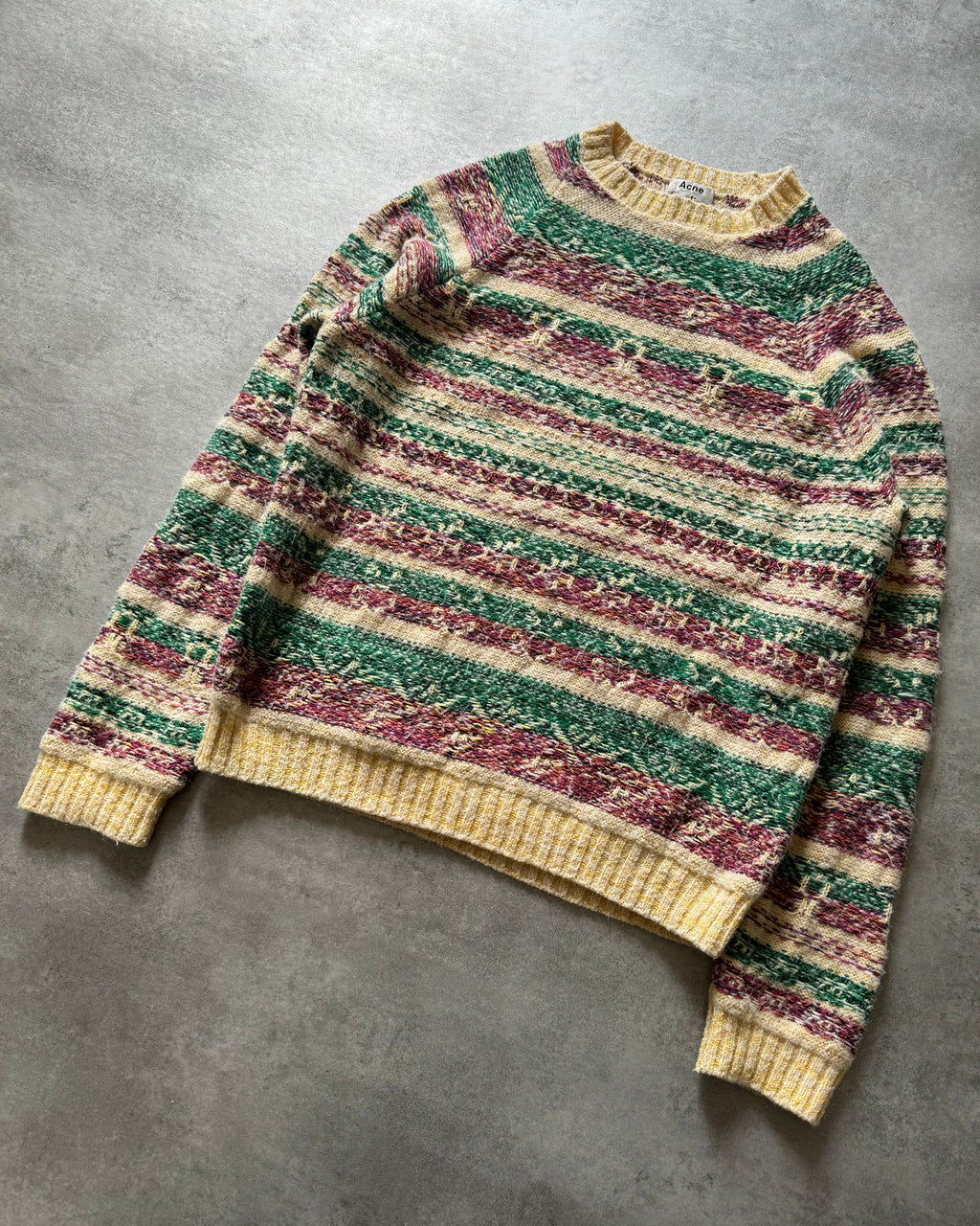 FW2019 Acne Studios Striped Intarsia Knit Tern Jacquard Sweater (L) - 7
