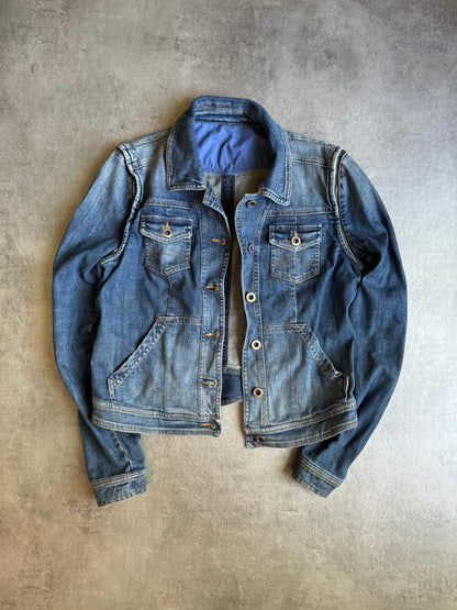 2000s Armani Denim Jacket with Detachable Arms (XS) - 5