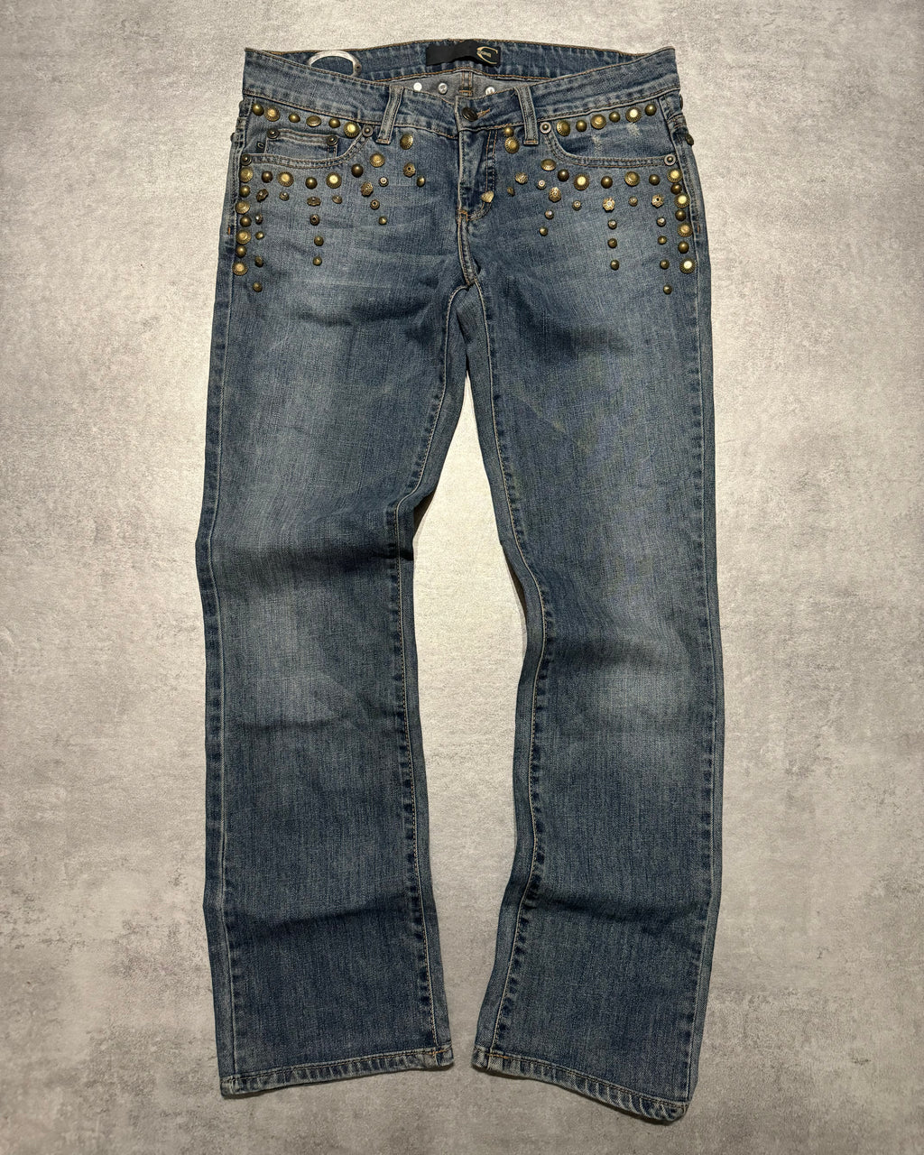 SS2008 Cavalli Studded Sun Faded Denim Jeans (S/M) - 1