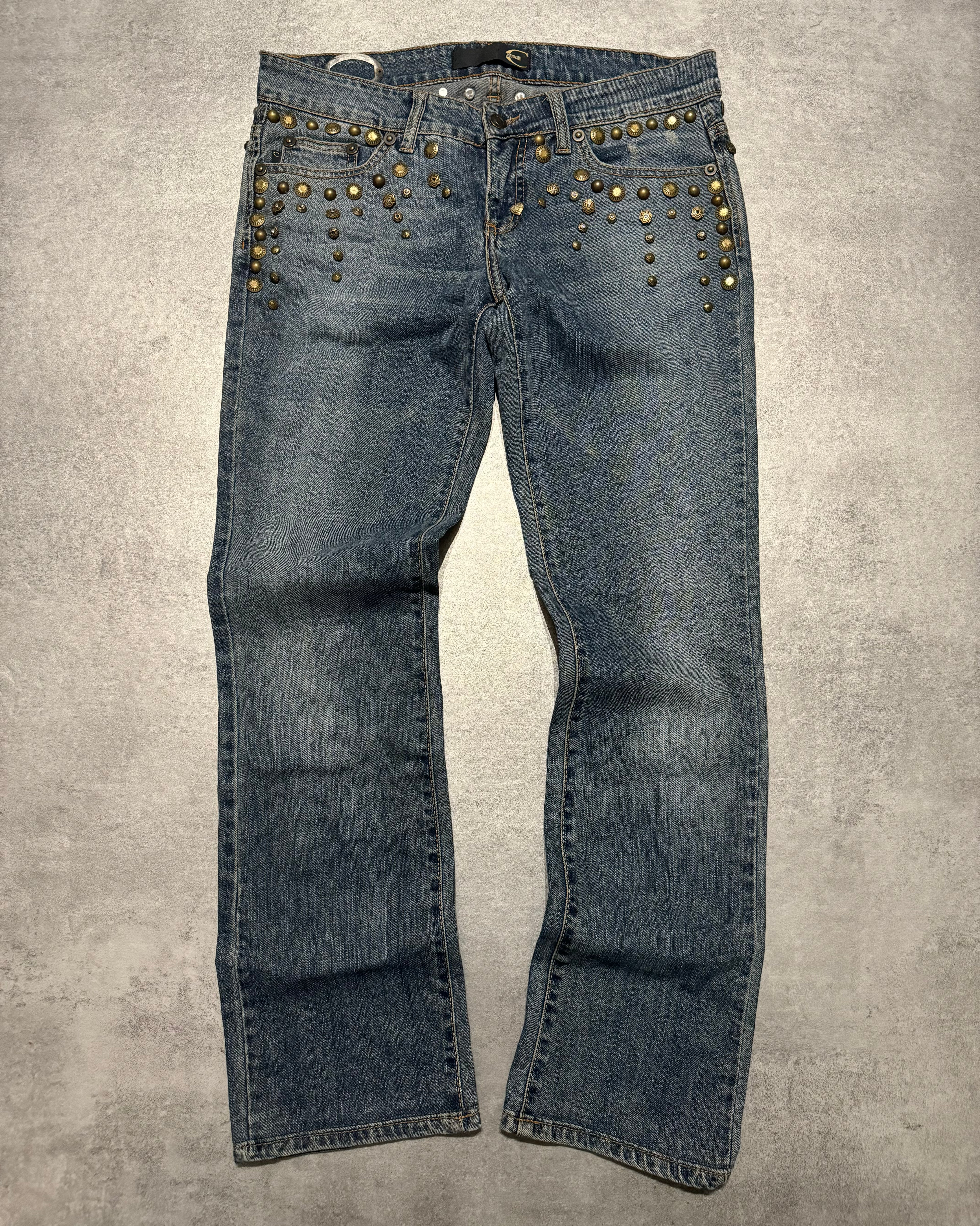 SS2008 Cavalli Studded Sun Faded Denim Jeans (S/M) - 1