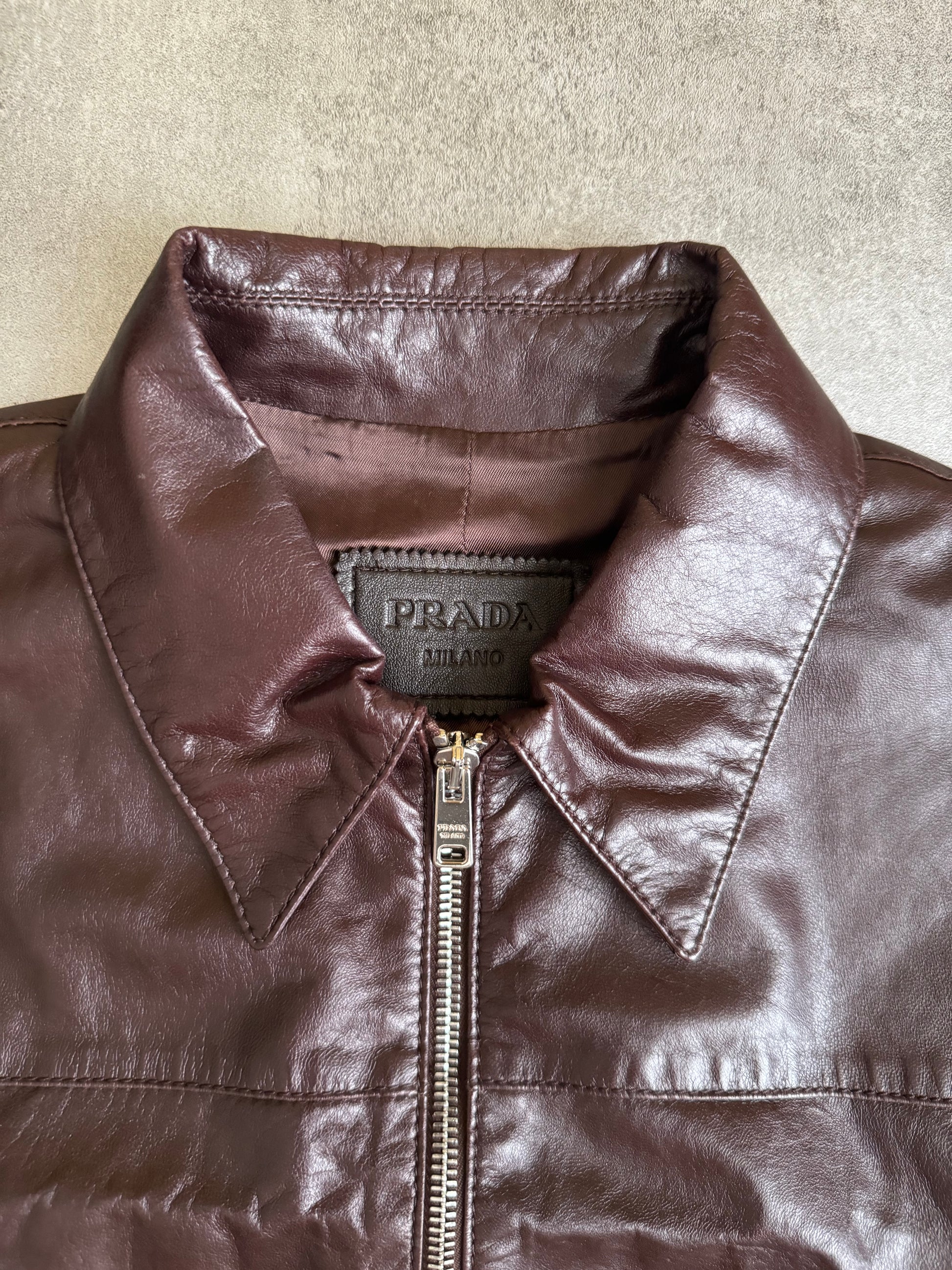 AW2017 Prada Brown Soft Relaxed Leather Jacket  (XS) - 7