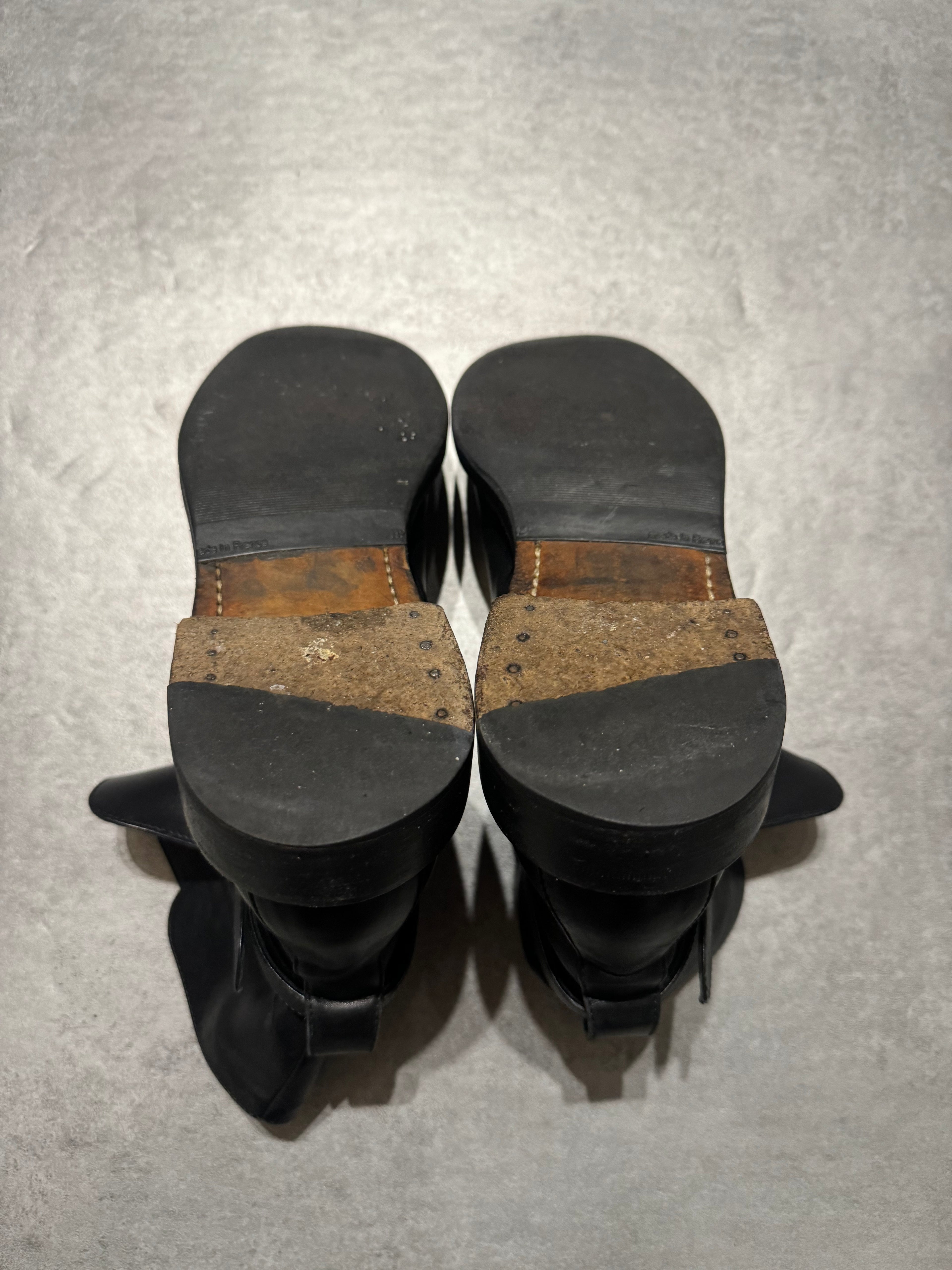 Celine Black Strap Leather Minimalist Boots (40) - 4